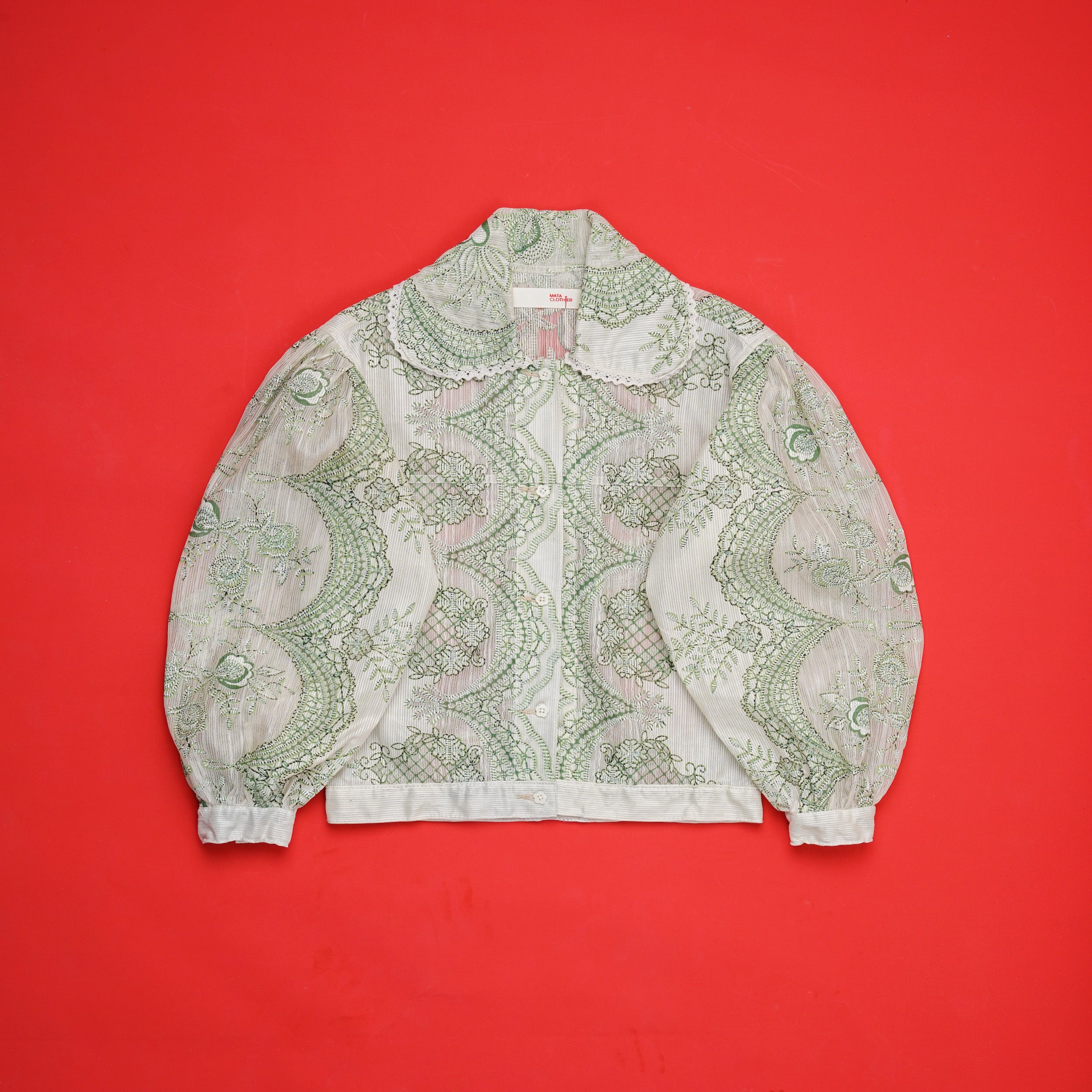 Emiria Jacket Suji Ijo - MATA CLOTHiER