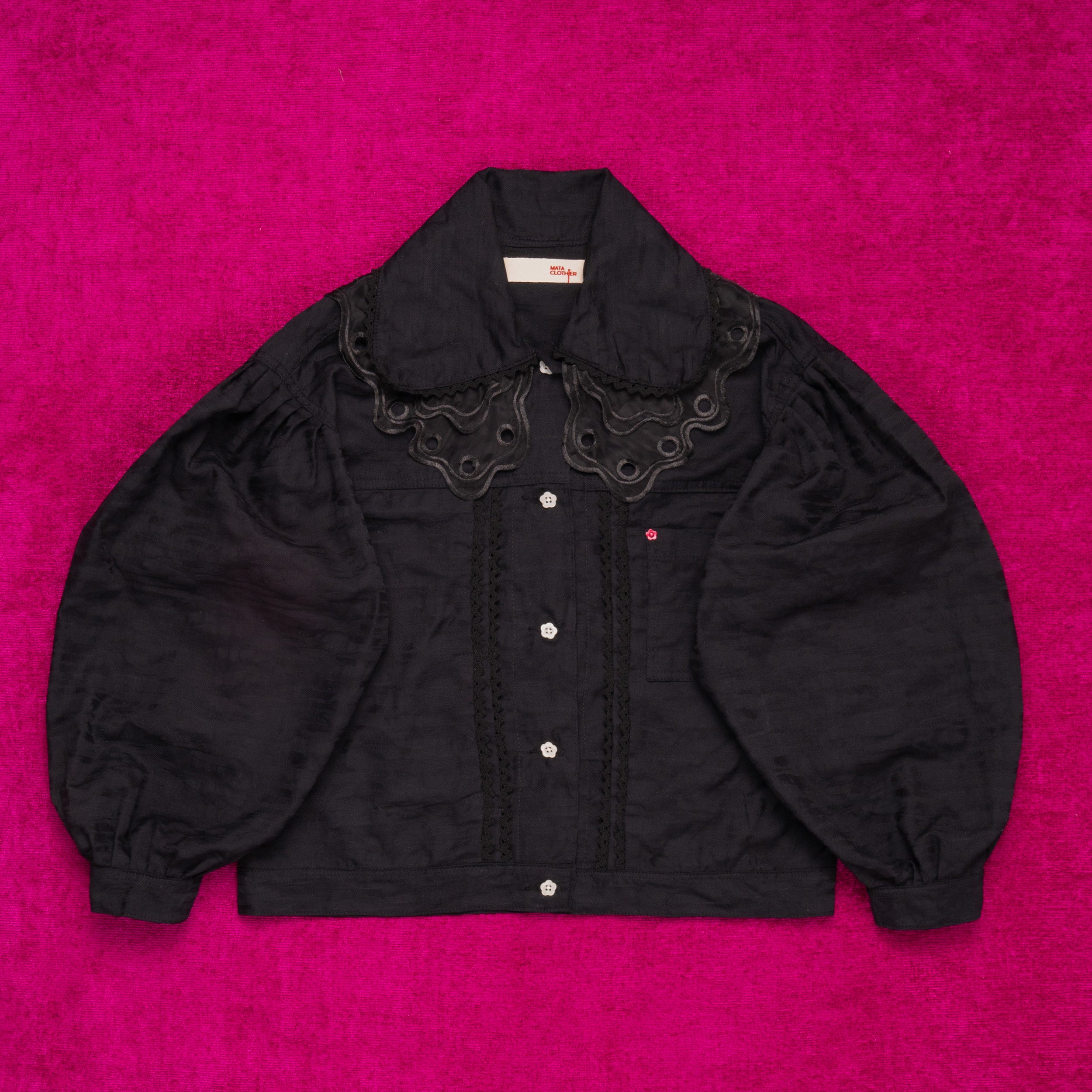 Emiria Jacket Black Purr - MATA CLOTHiER