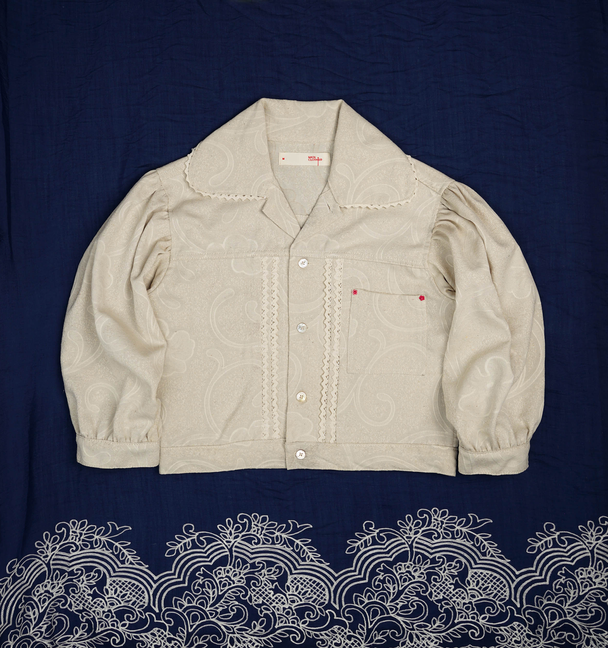 Emiria Jacket Floral Ivory - MATA CLOTHiER