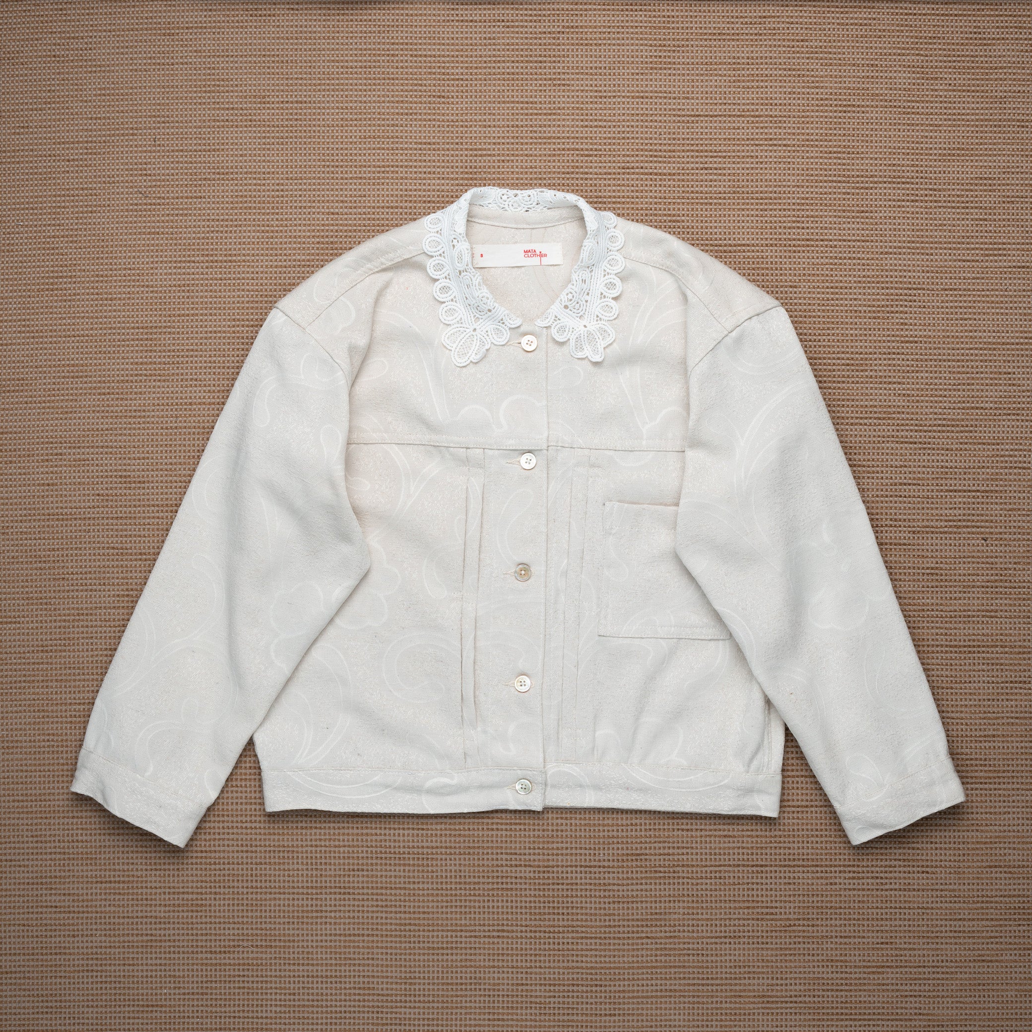 Pompe Jacket Floral Ivory - MATA CLOTHiER