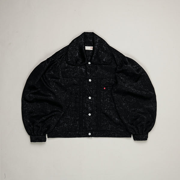 Emiria Jacket Black Petal [Big Flap Collar]