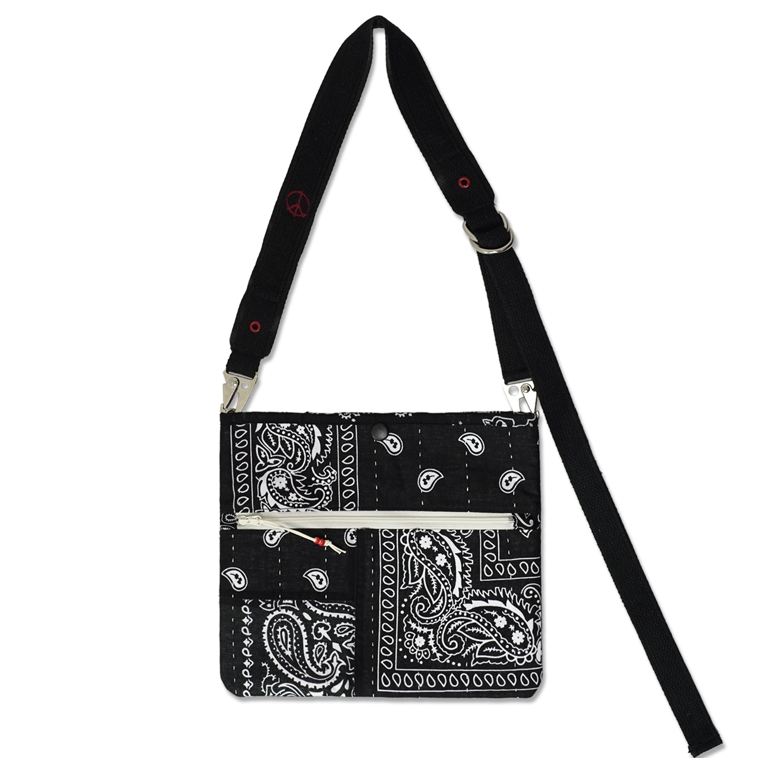 Bandana Patchwork Sacoche Bag Black