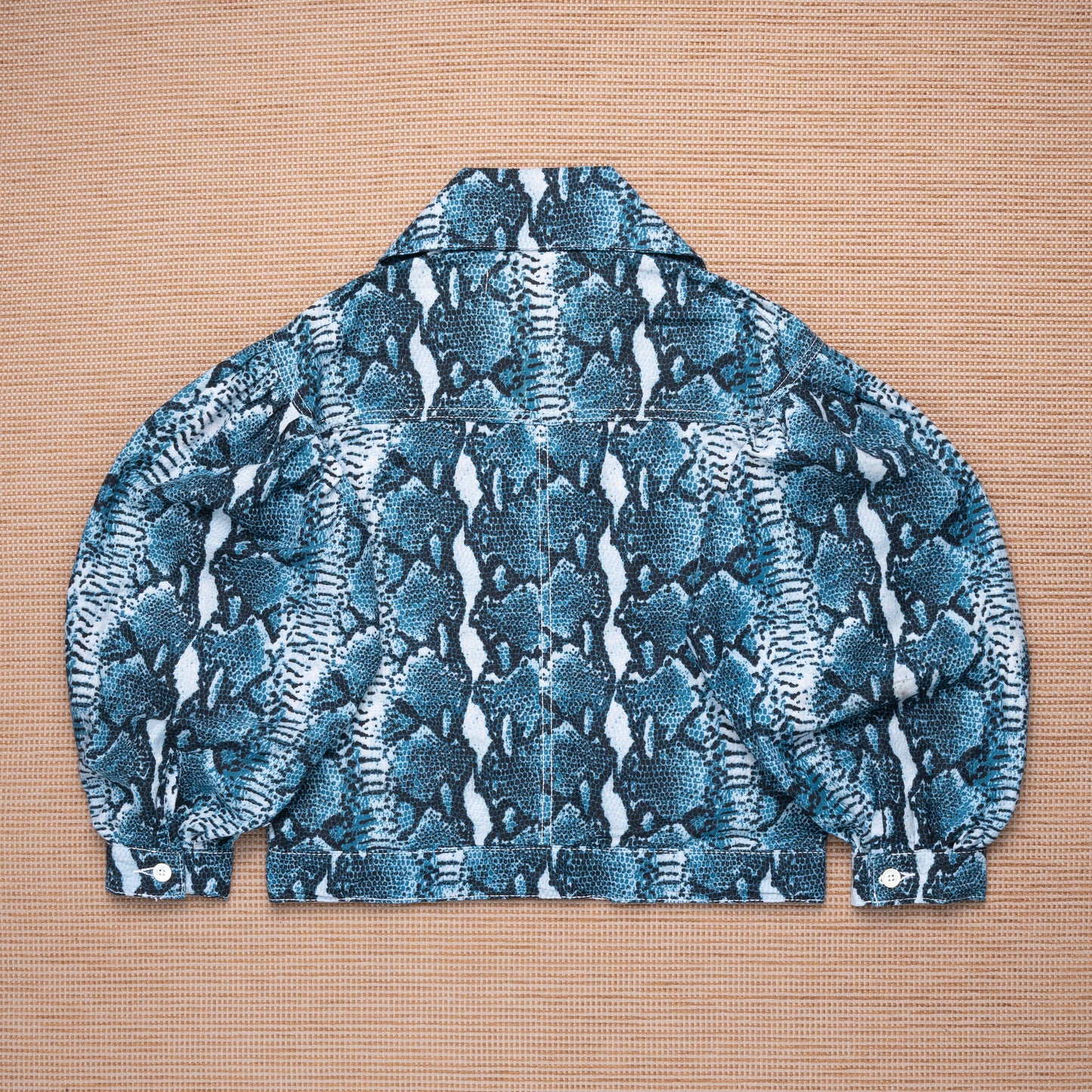 Emiria Jacket Serpent VanillaBlu - MATA CLOTHiER