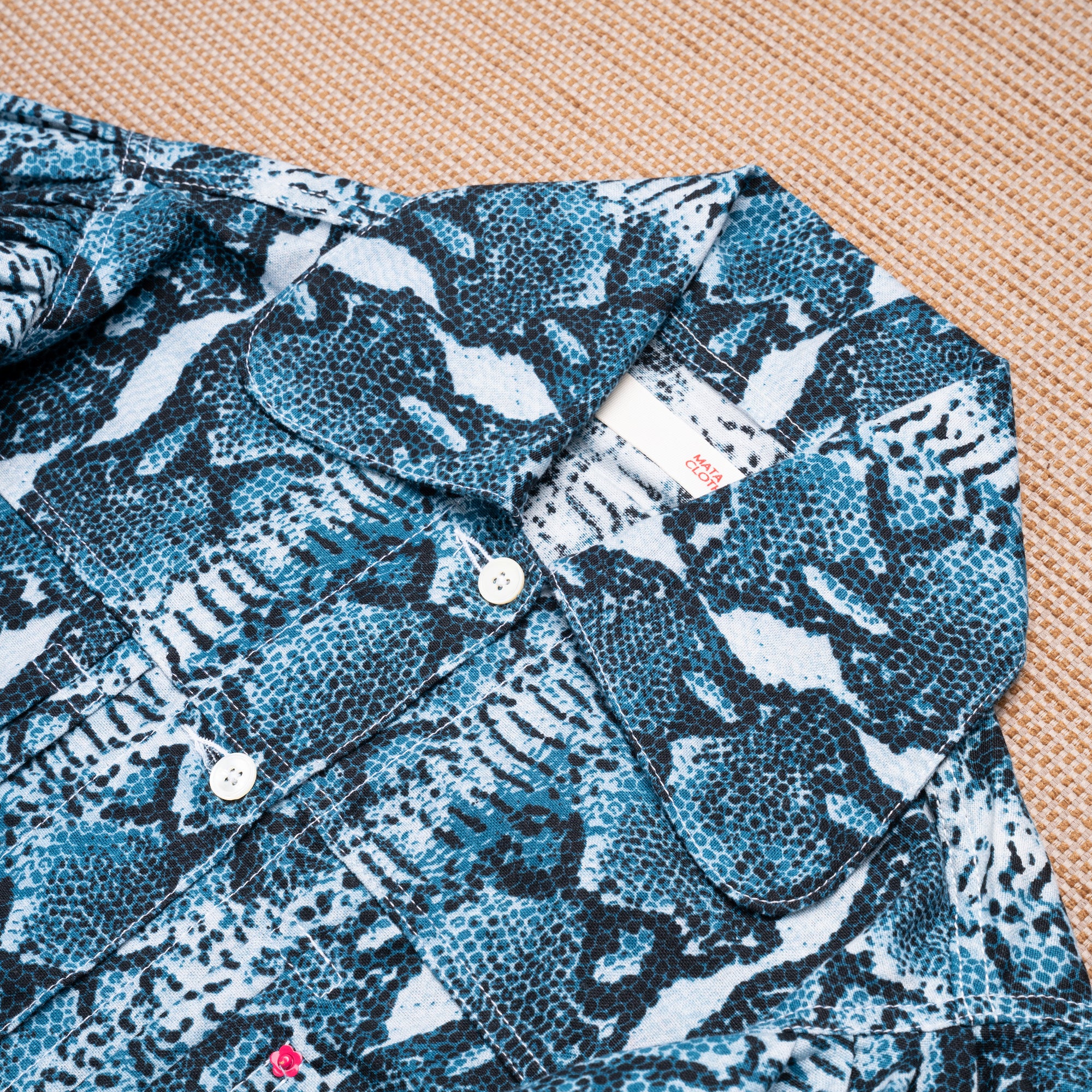 Emiria Jacket Serpent VanillaBlu - MATA CLOTHiER