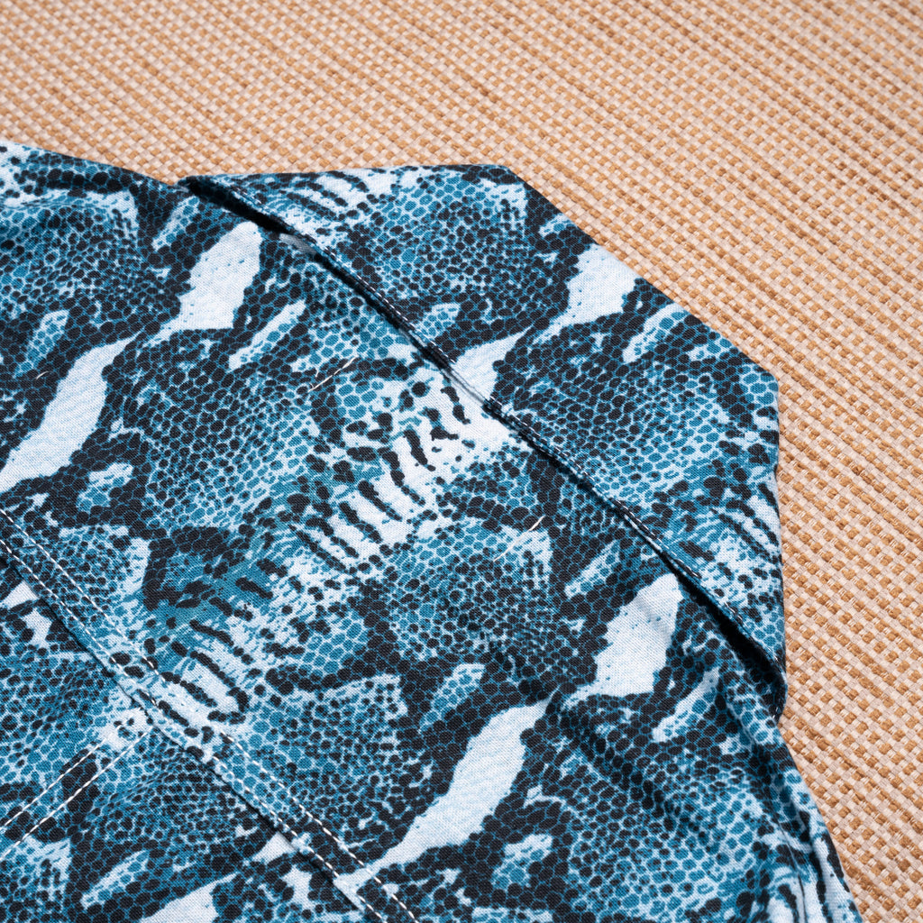 Emiria Jacket Serpent VanillaBlu - MATA CLOTHiER