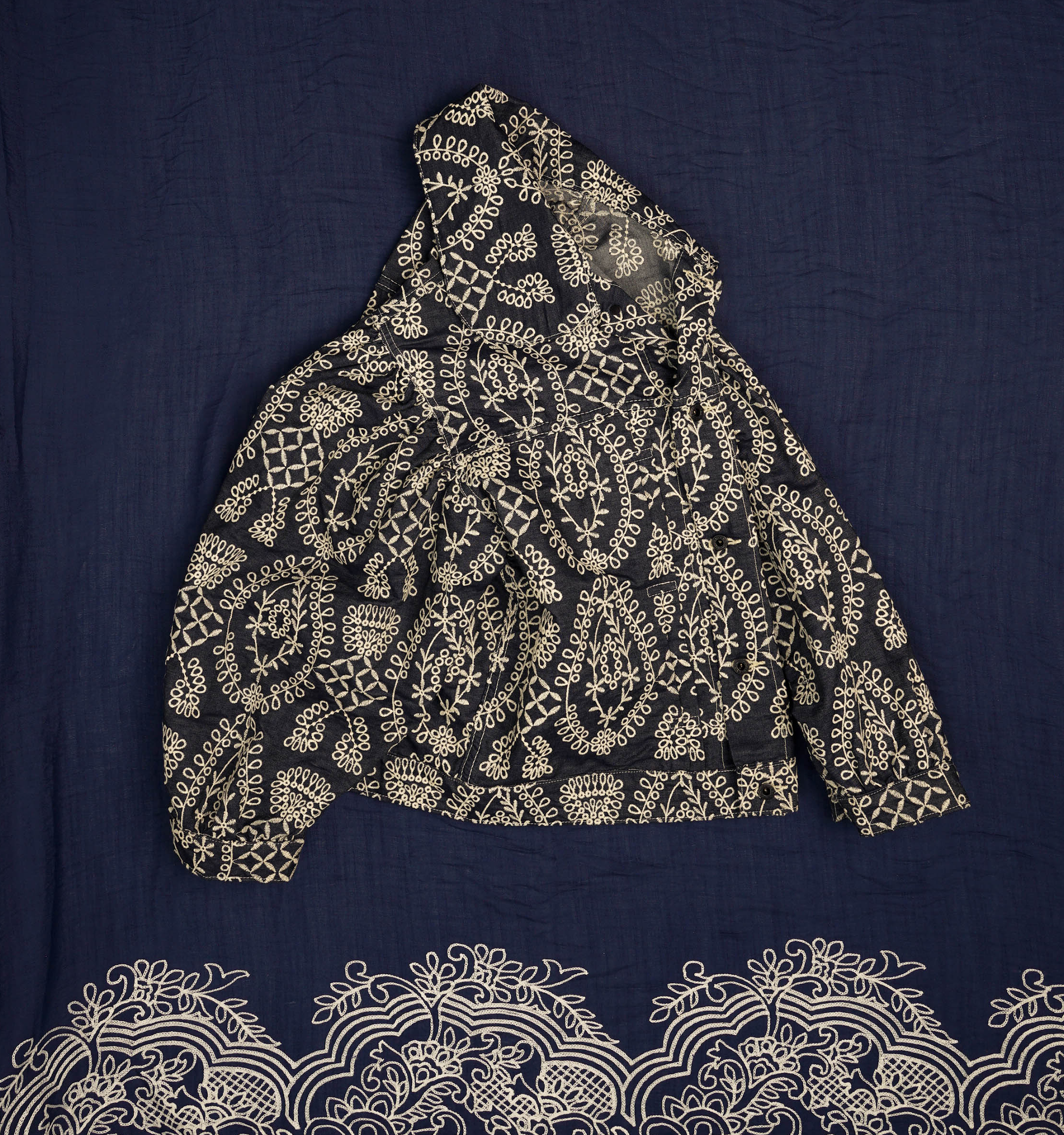 Emiria Jacket Embroidery Indigo - MATA CLOTHiER