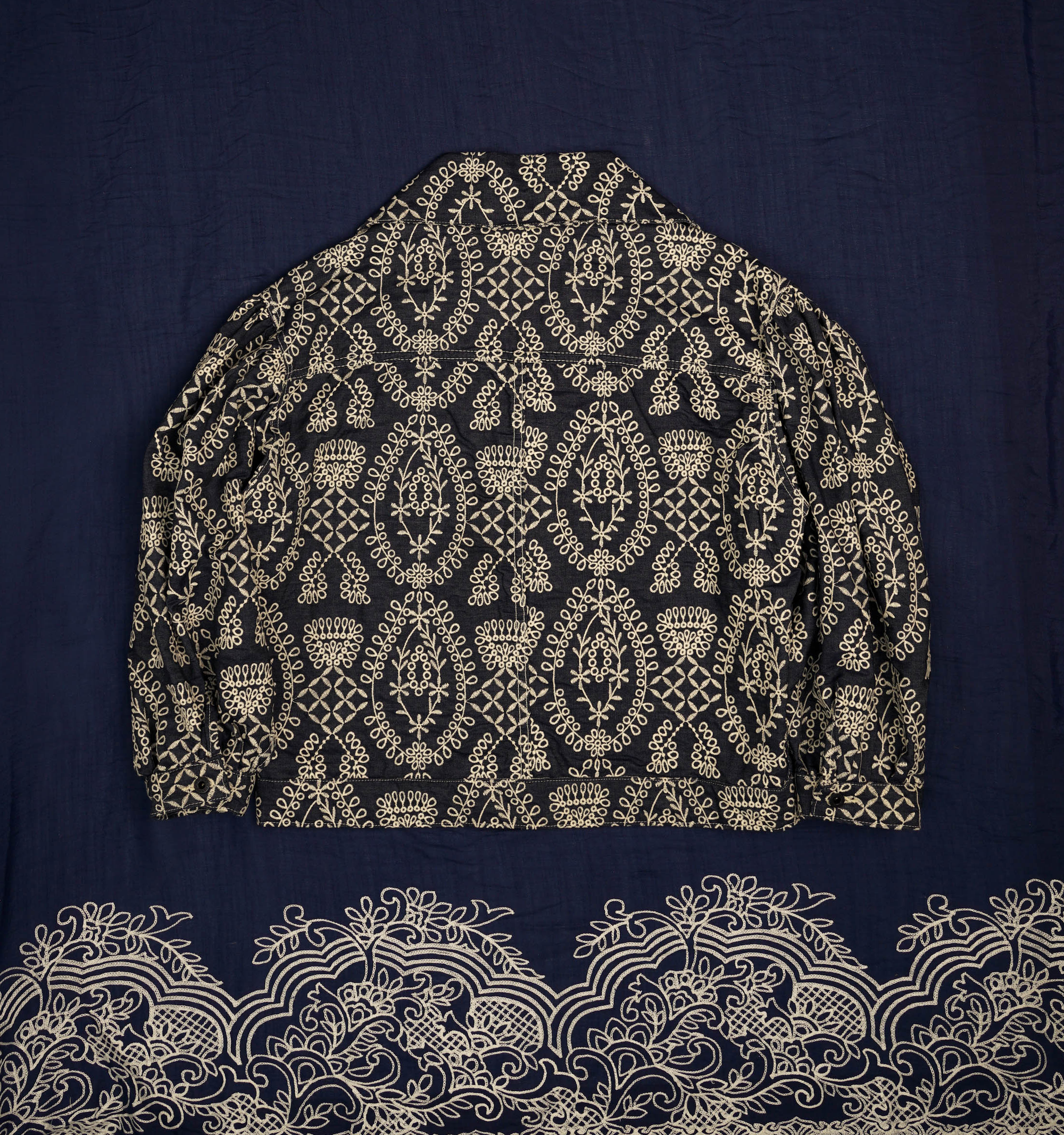 Emiria Jacket Embroidery Indigo - MATA CLOTHiER