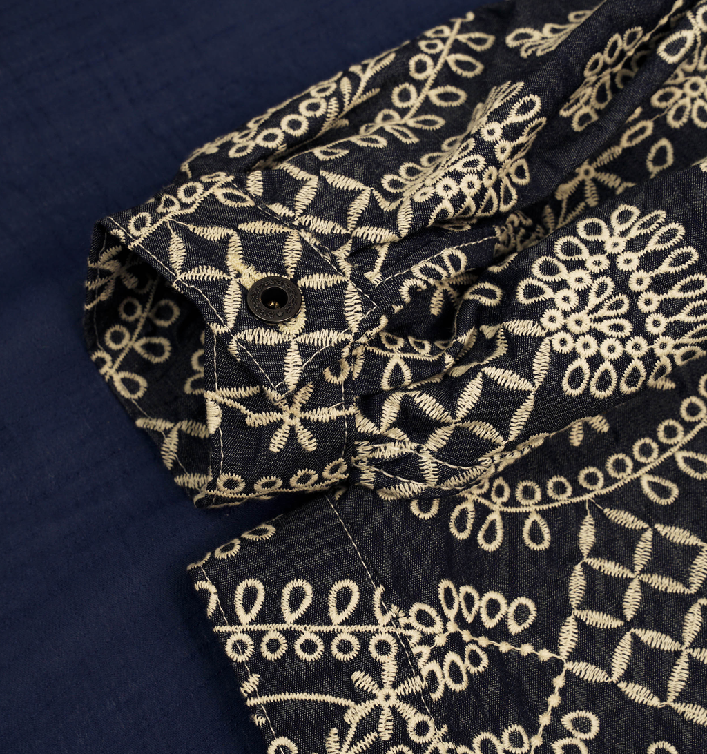 Emiria Jacket Embroidery Indigo - MATA CLOTHiER