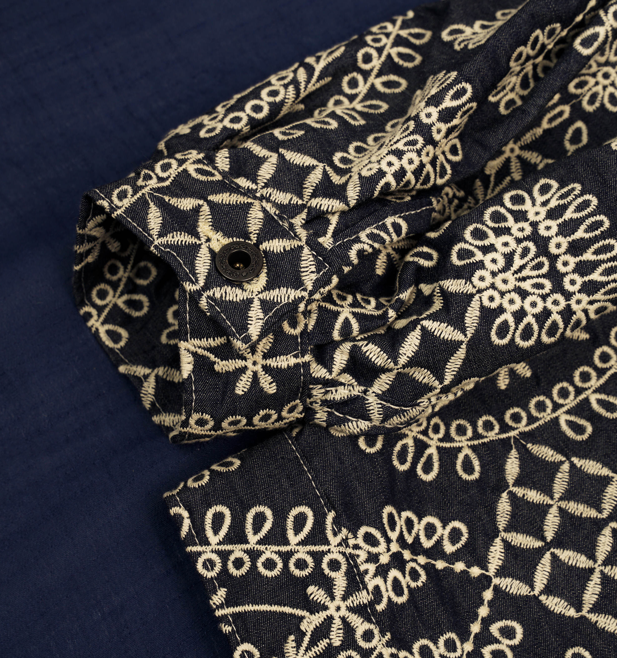 Emiria Jacket Embroidery Indigo - MATA CLOTHiER