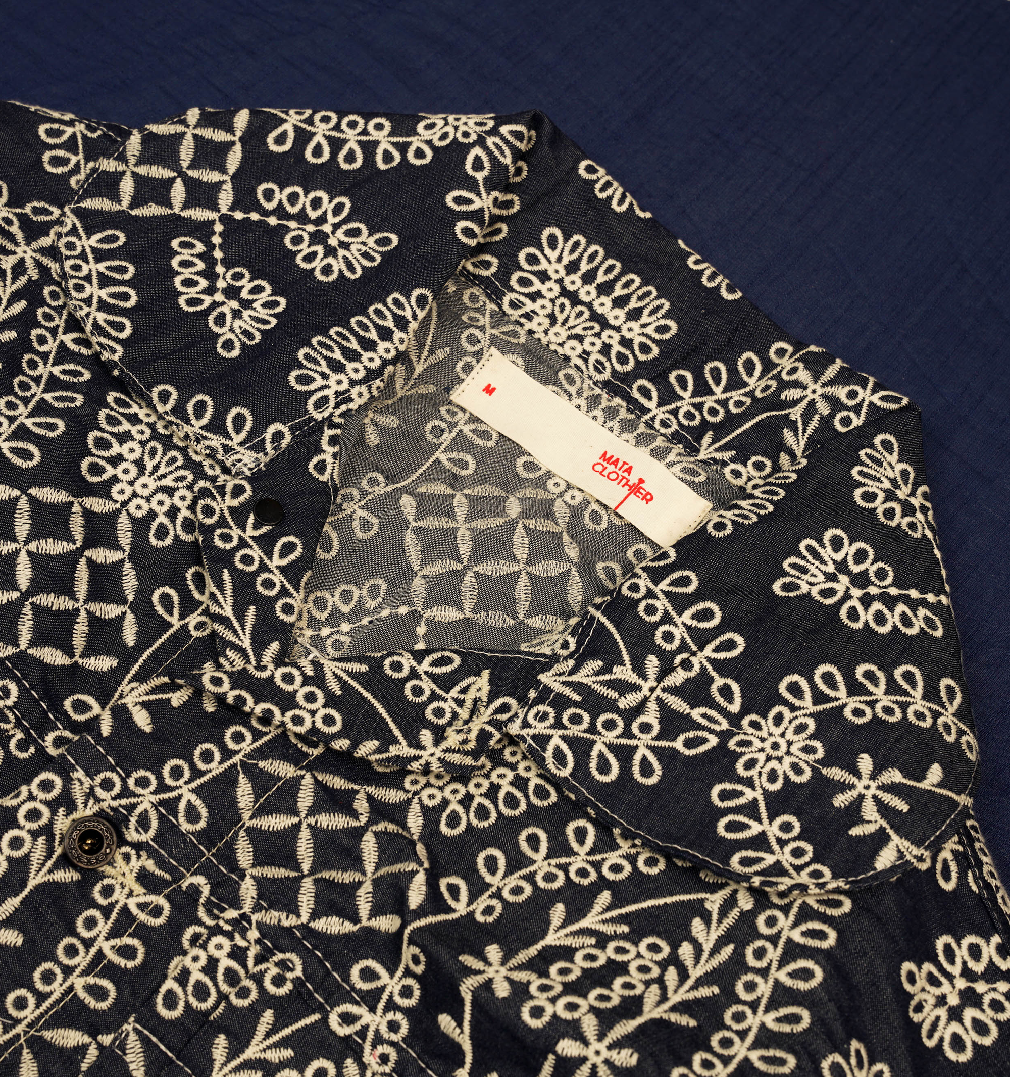 Emiria Jacket Embroidery Indigo - MATA CLOTHiER