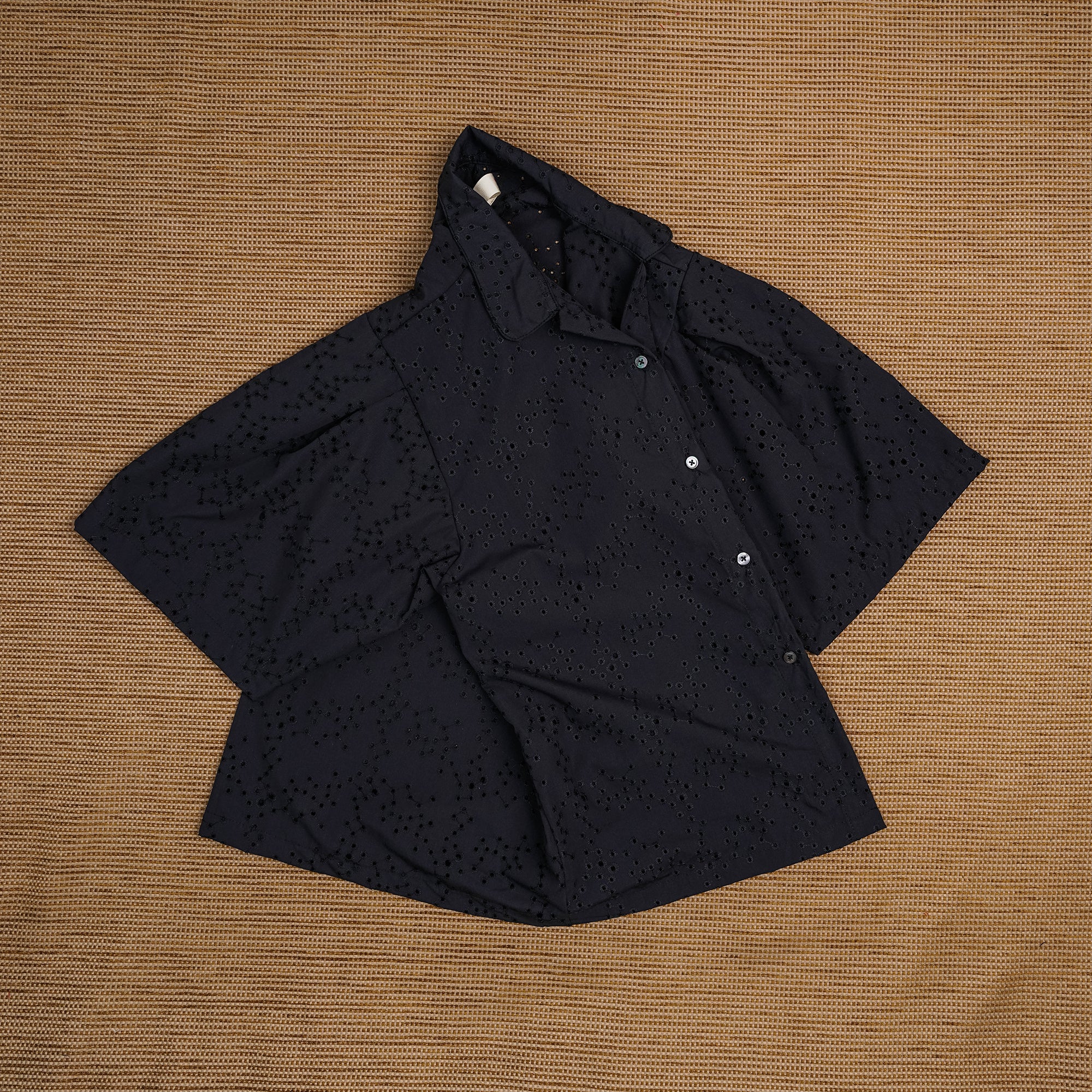 Guaya Blouse Crux Embroidery Black - MATA CLOTHiER