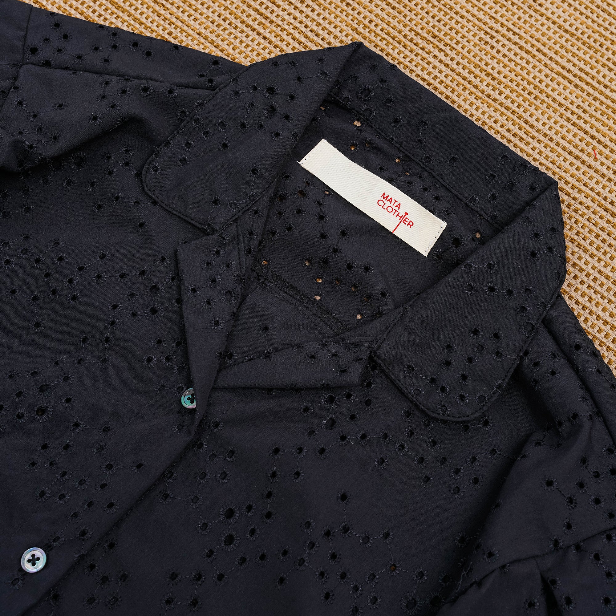 Guaya Blouse Crux Embroidery Black - MATA CLOTHiER