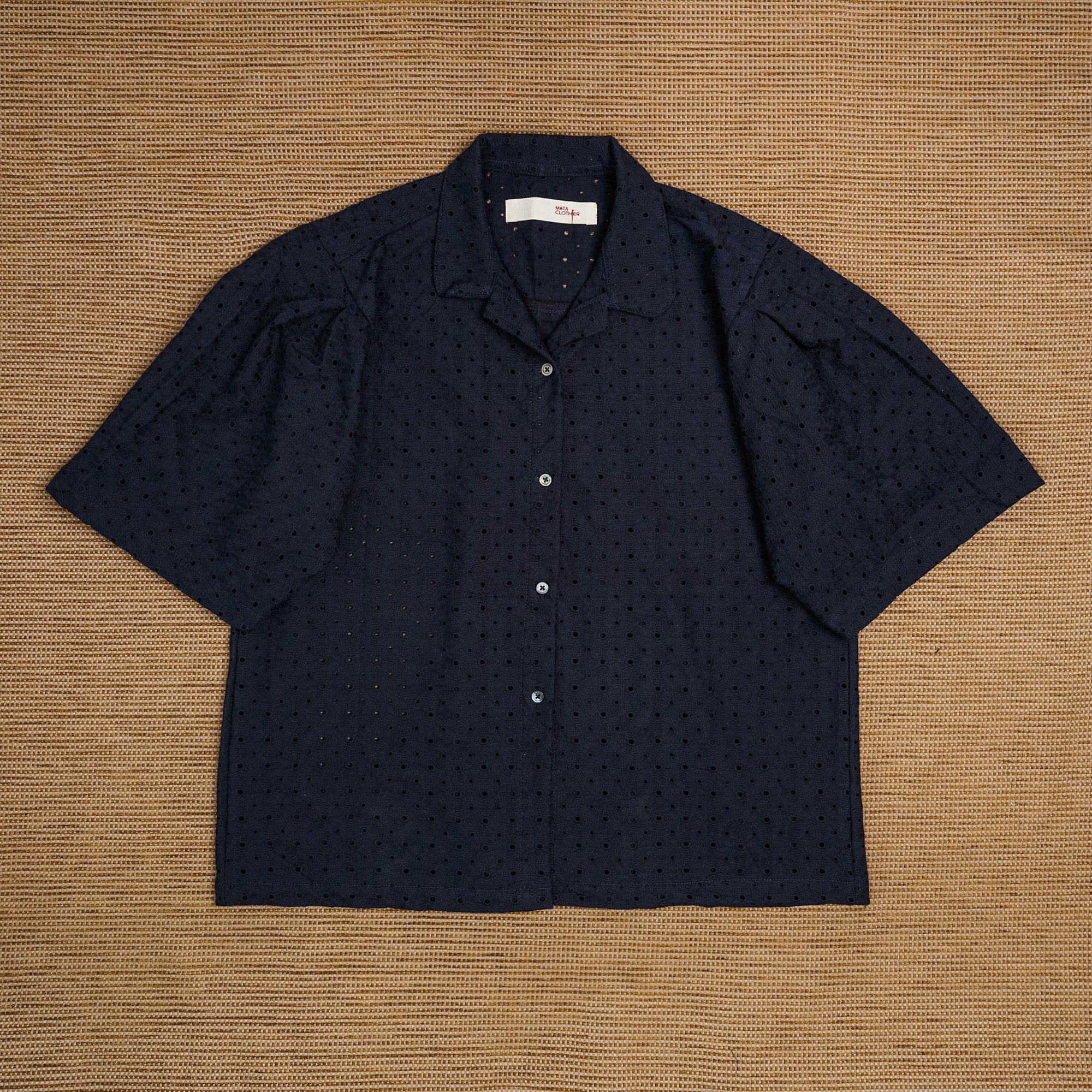 Guaya Blouse Floral Embroidery Midnight - MATA CLOTHiER