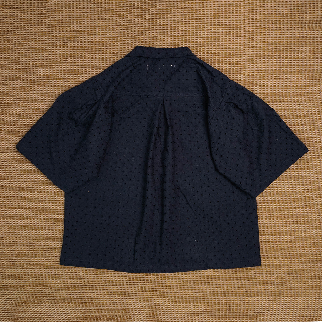 Guaya Blouse Floral Embroidery Midnight - MATA CLOTHiER