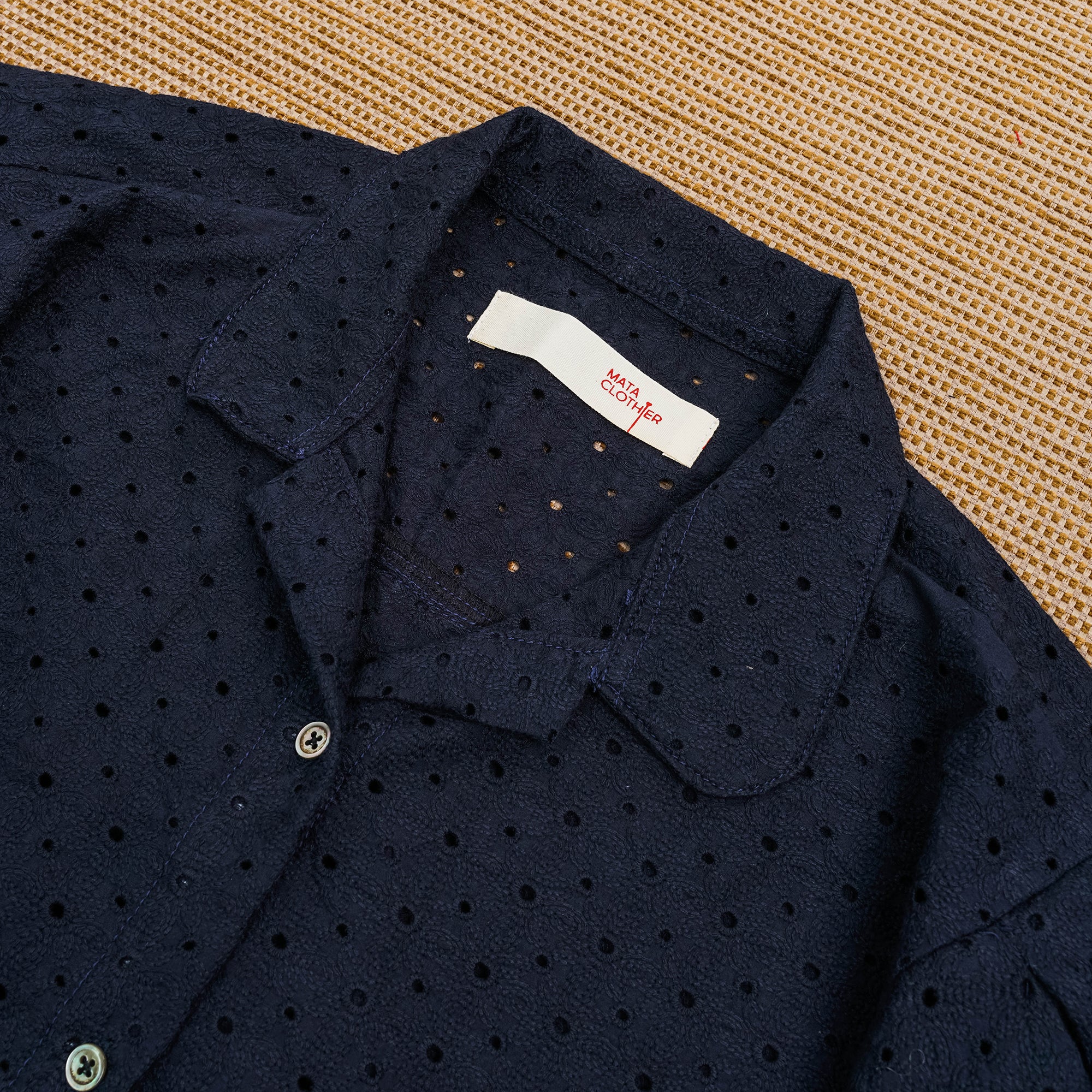 Guaya Blouse Floral Embroidery Midnight - MATA CLOTHiER