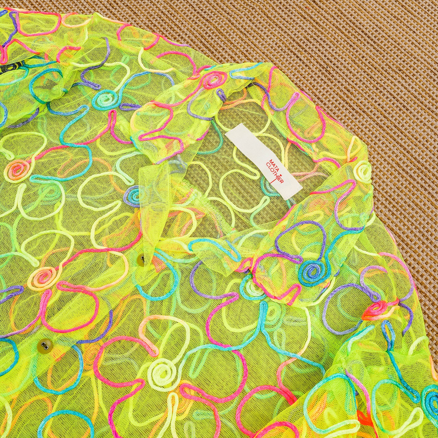 Guaya Blouse Neon Tulle - MATA CLOTHiER