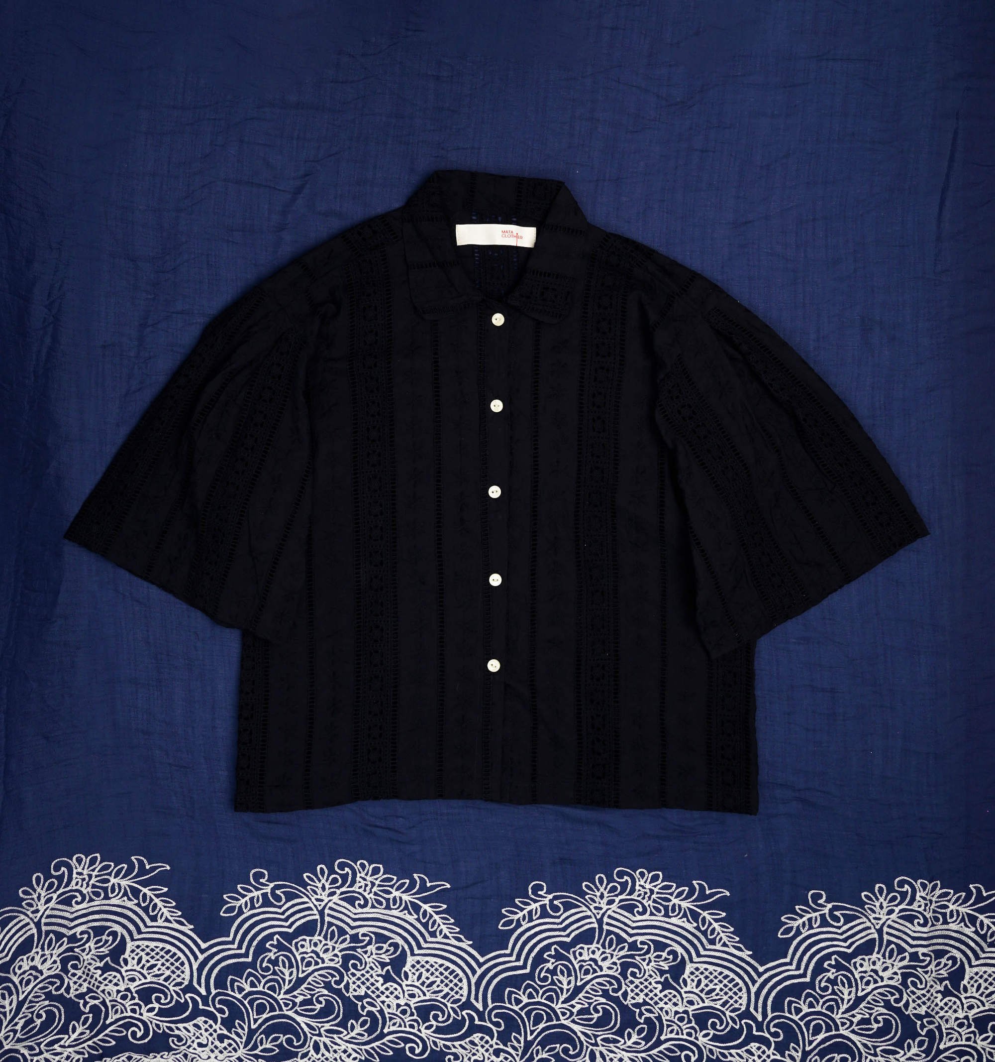 Guaya Blouse Lace Black - MATA CLOTHiER