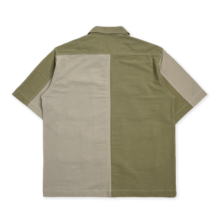 Multipocket Panel Camp Shirt Pale Olive / Ecru