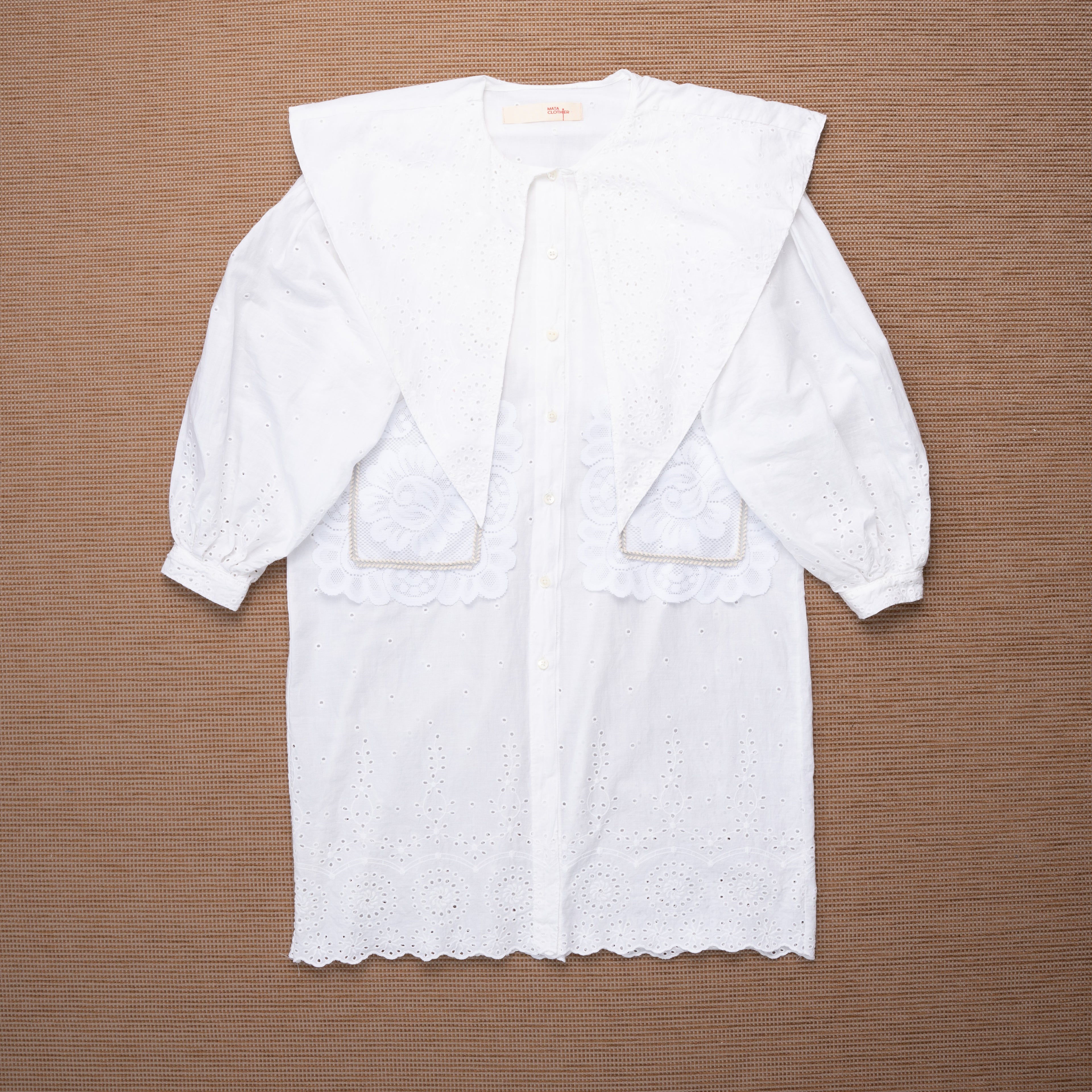 Sang Dewi Blouse White Eyelet - MATA CLOTHiER