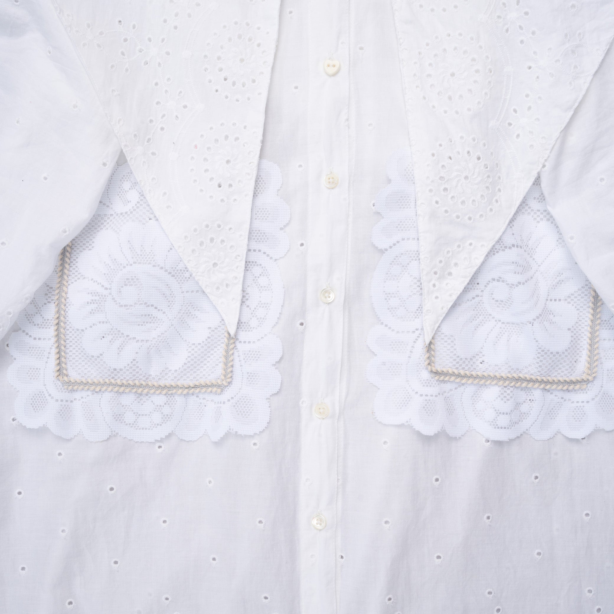 Sang Dewi Blouse White Eyelet - MATA CLOTHiER