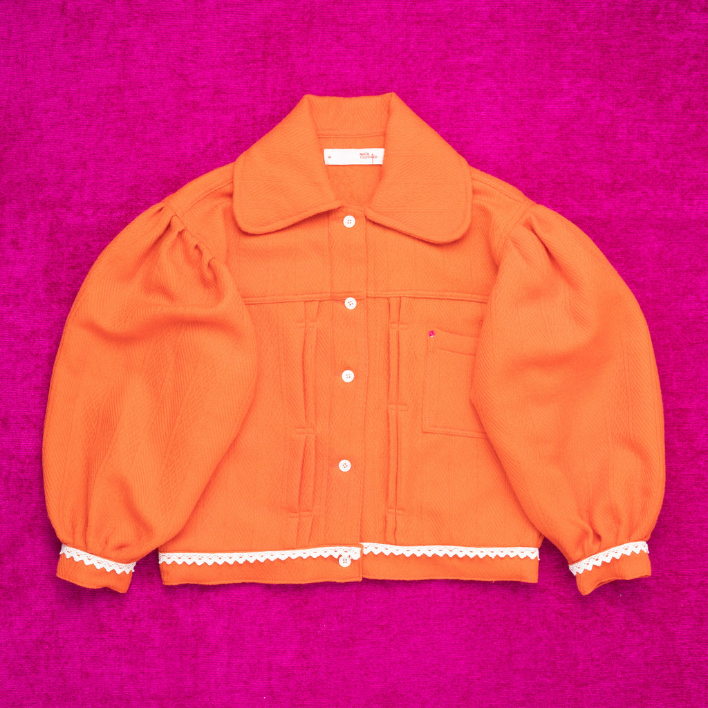 Emiria Jacket Orange Waffer - MATA CLOTHiER