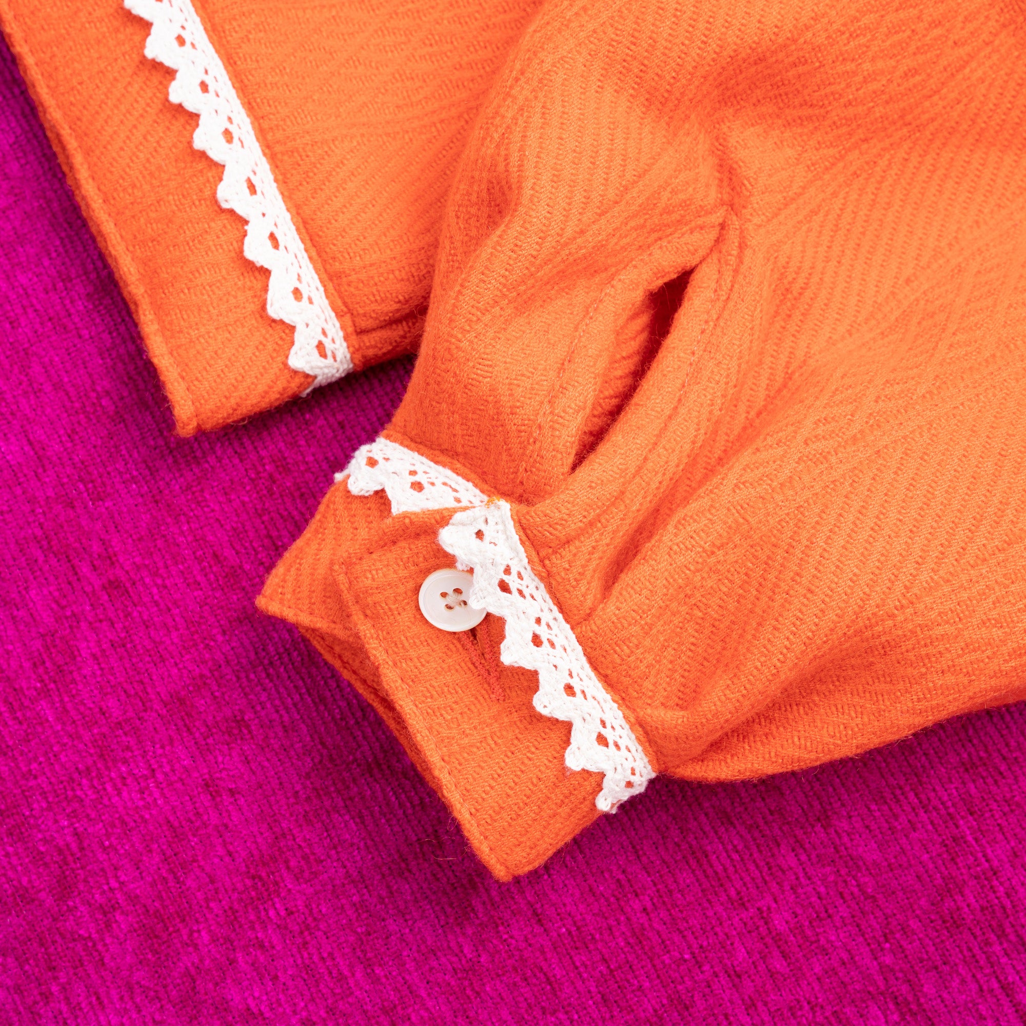 Emiria Jacket Orange Waffer - MATA CLOTHiER