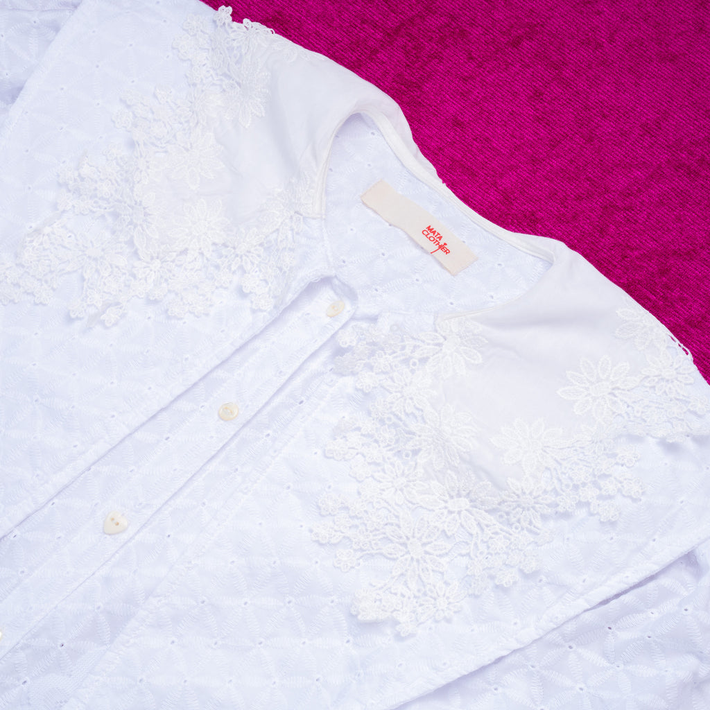 Sang Dewi Exta Blouse Kembang Kahiyang White - MATA CLOTHiER