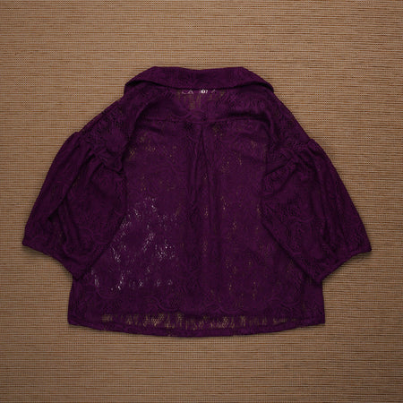 Middy Blouse Lace Eggplant - MATA CLOTHiER