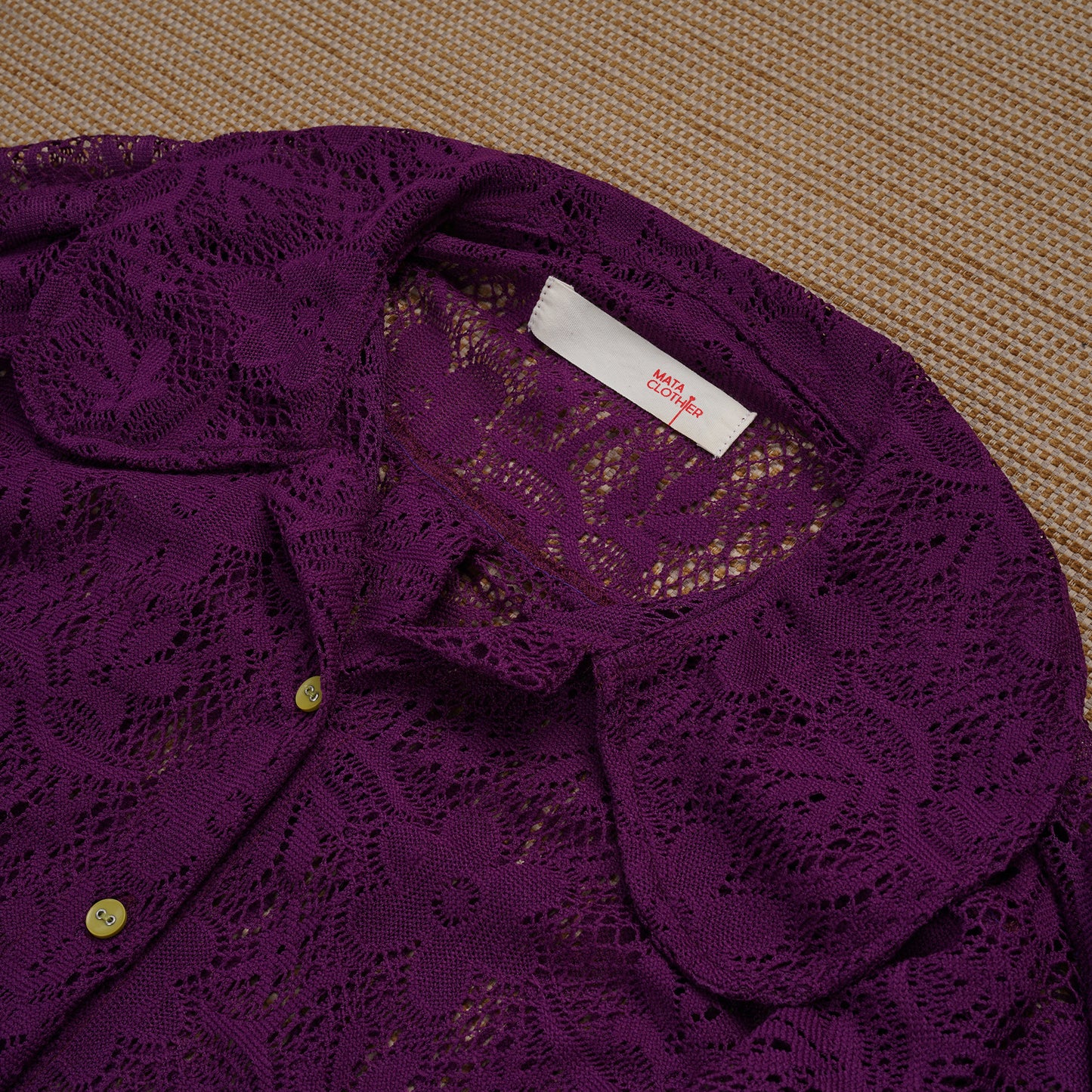 Middy Blouse Lace Eggplant - MATA CLOTHiER