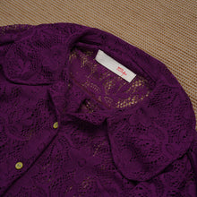 Load image into Gallery viewer, Middy Blouse Lace Eggplant - MATA CLOTHiER

