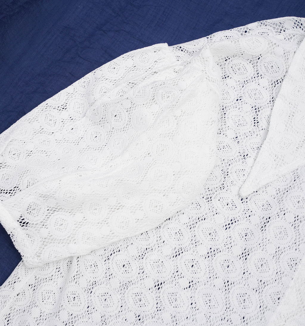 Middy Blouse Oriental Lace White - MATA CLOTHiER