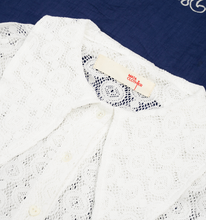 Load image into Gallery viewer, Middy Blouse Oriental Lace White - MATA CLOTHiER
