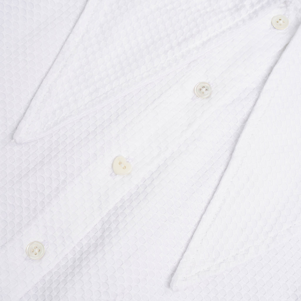 Middy Blouse Cotton Waffle White - MATA CLOTHiER