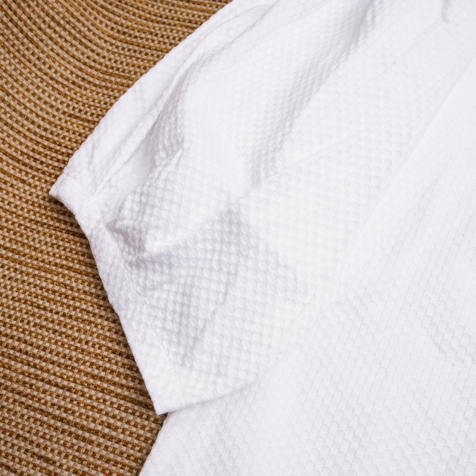 Middy Blouse Cotton Waffle White - MATA CLOTHiER