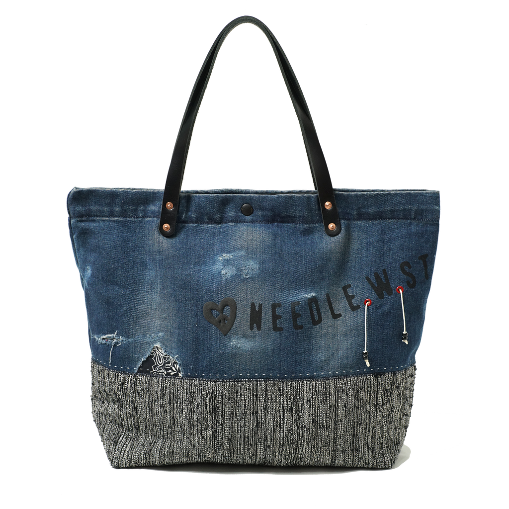 Needleworks Studios Denim Peacefarm Shopper Bag_2