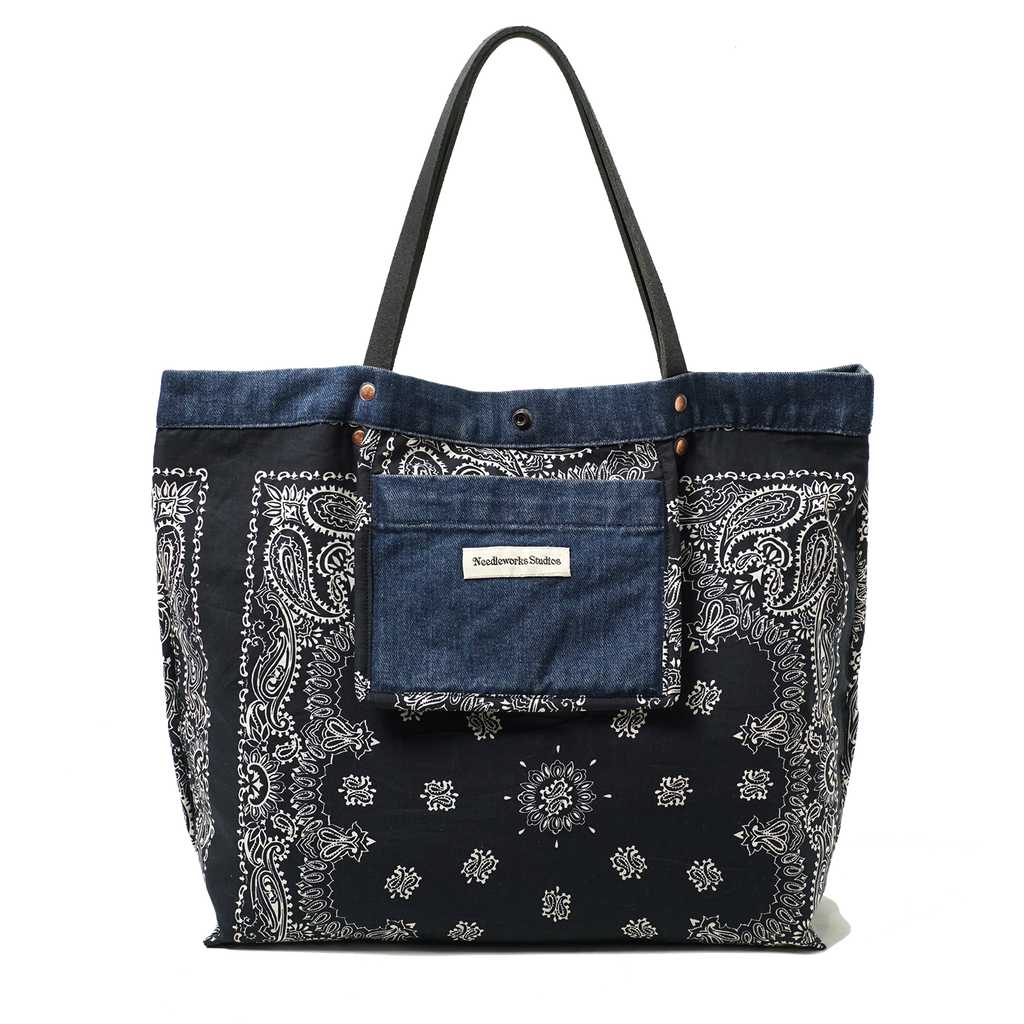 Needleworks Studios Denim Peacefarm Shopper Bag_1