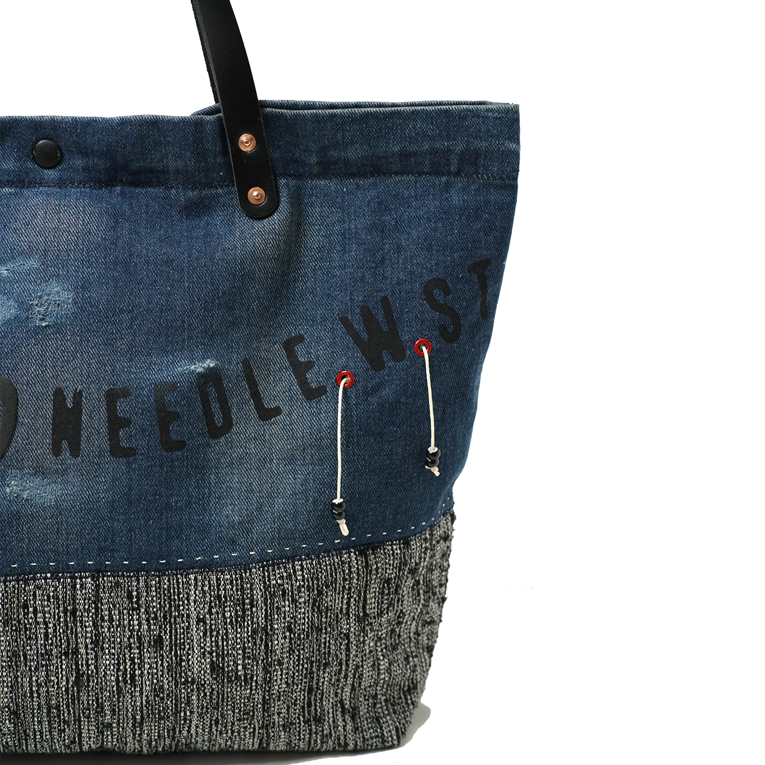 Needleworks Studios Denim Peacefarm Shopper Bag_7