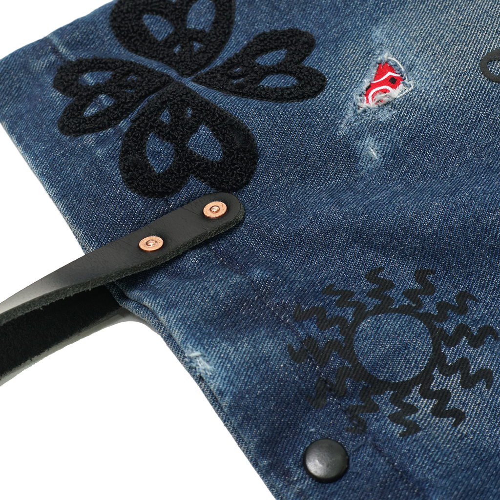 Needleworks Studios Denim Peacefarm Shopper Bag_6