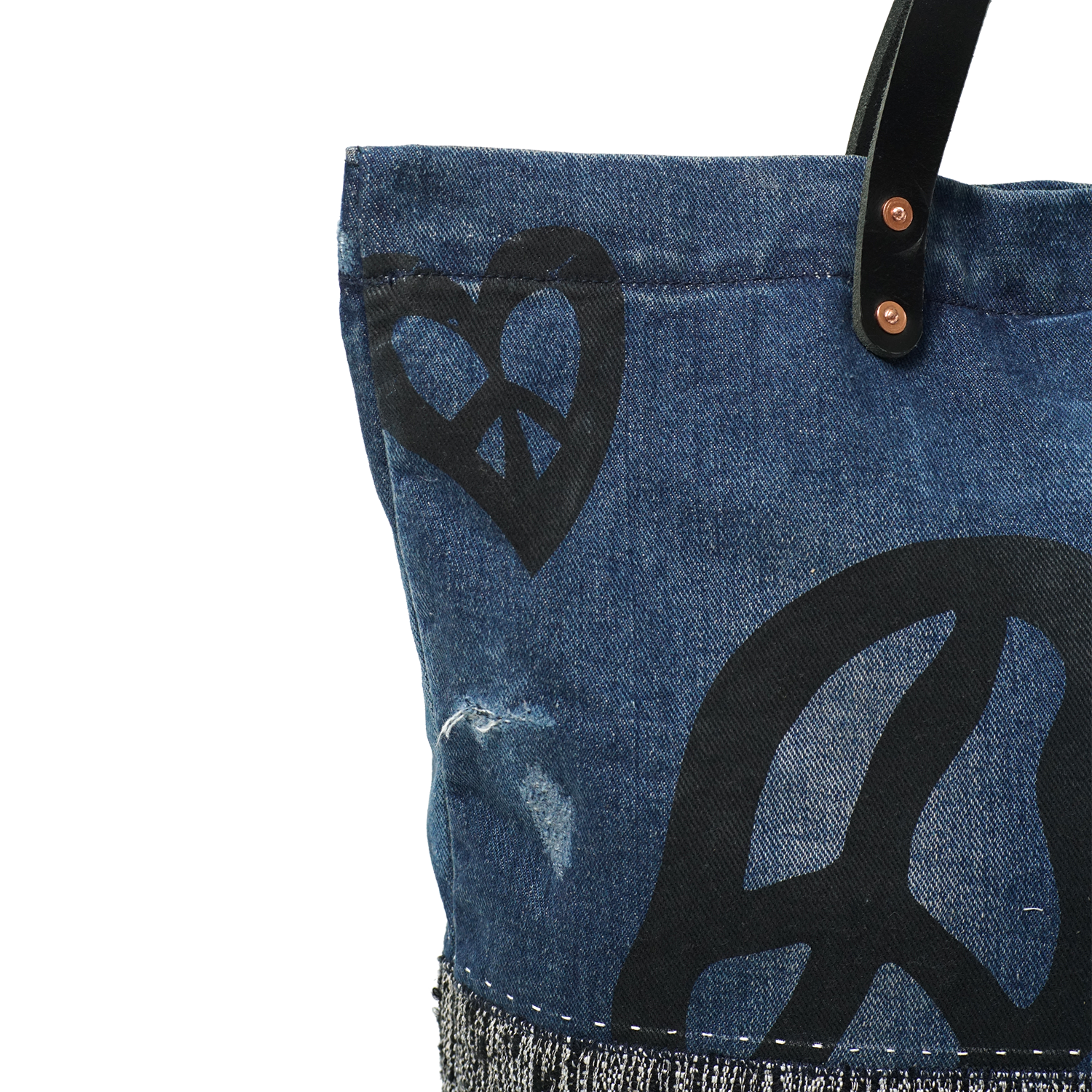 Needleworks Studios Denim Peacefarm Shopper Bag_5