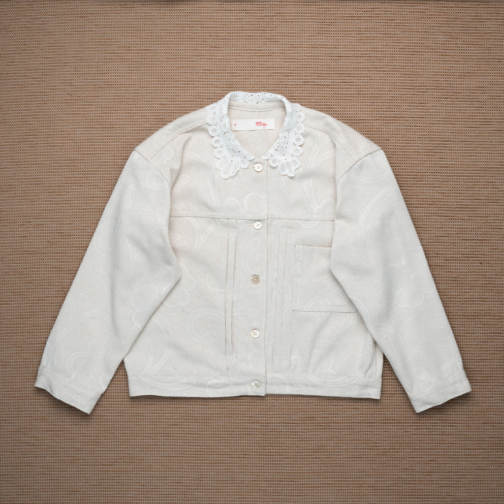 Pompe Jacket Floral Ivory - MATA CLOTHiER