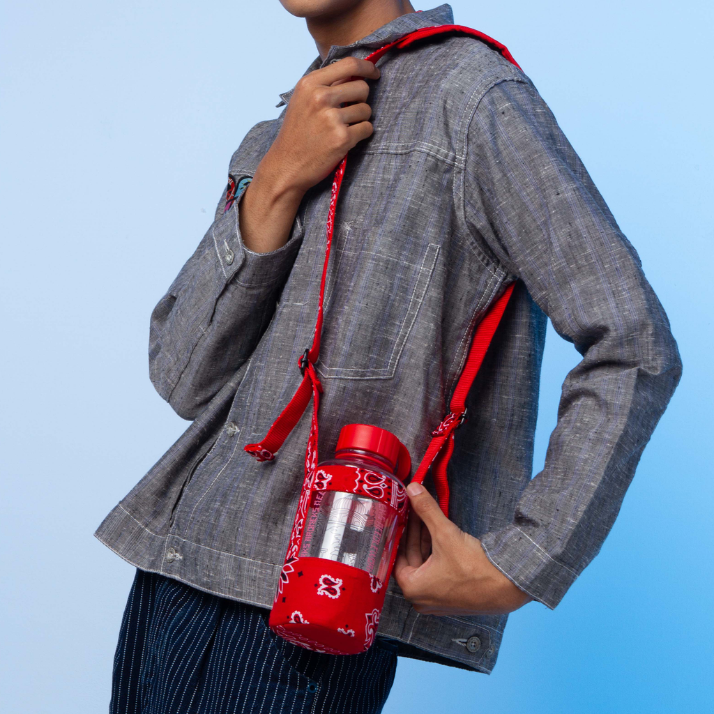 [ NwS x ARDNEKS ] Bandana Bottle Carrier Red + Water Bottle (BUNDLING)