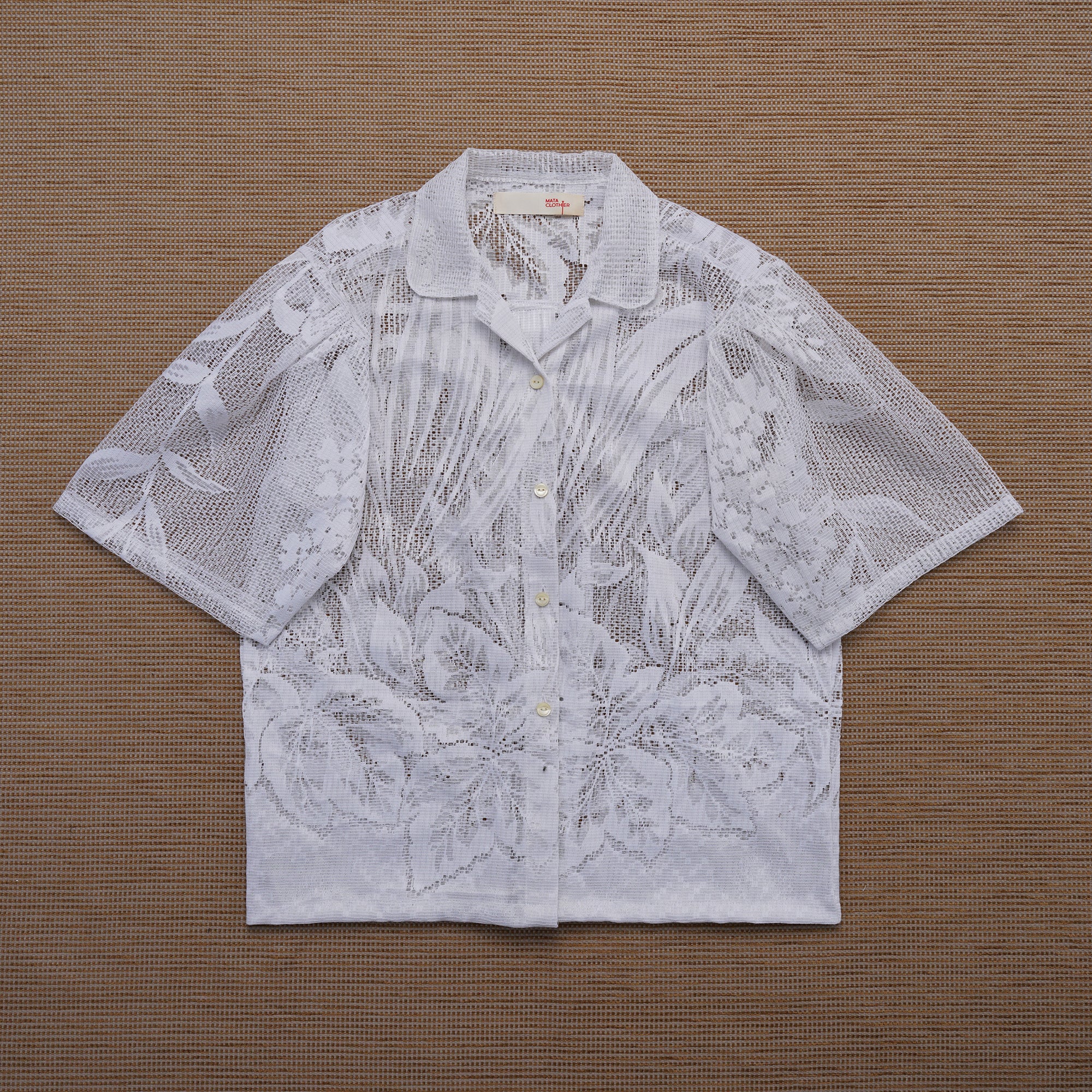 Guaya Blouse Floral Lace White  - MATA CLOTHiER