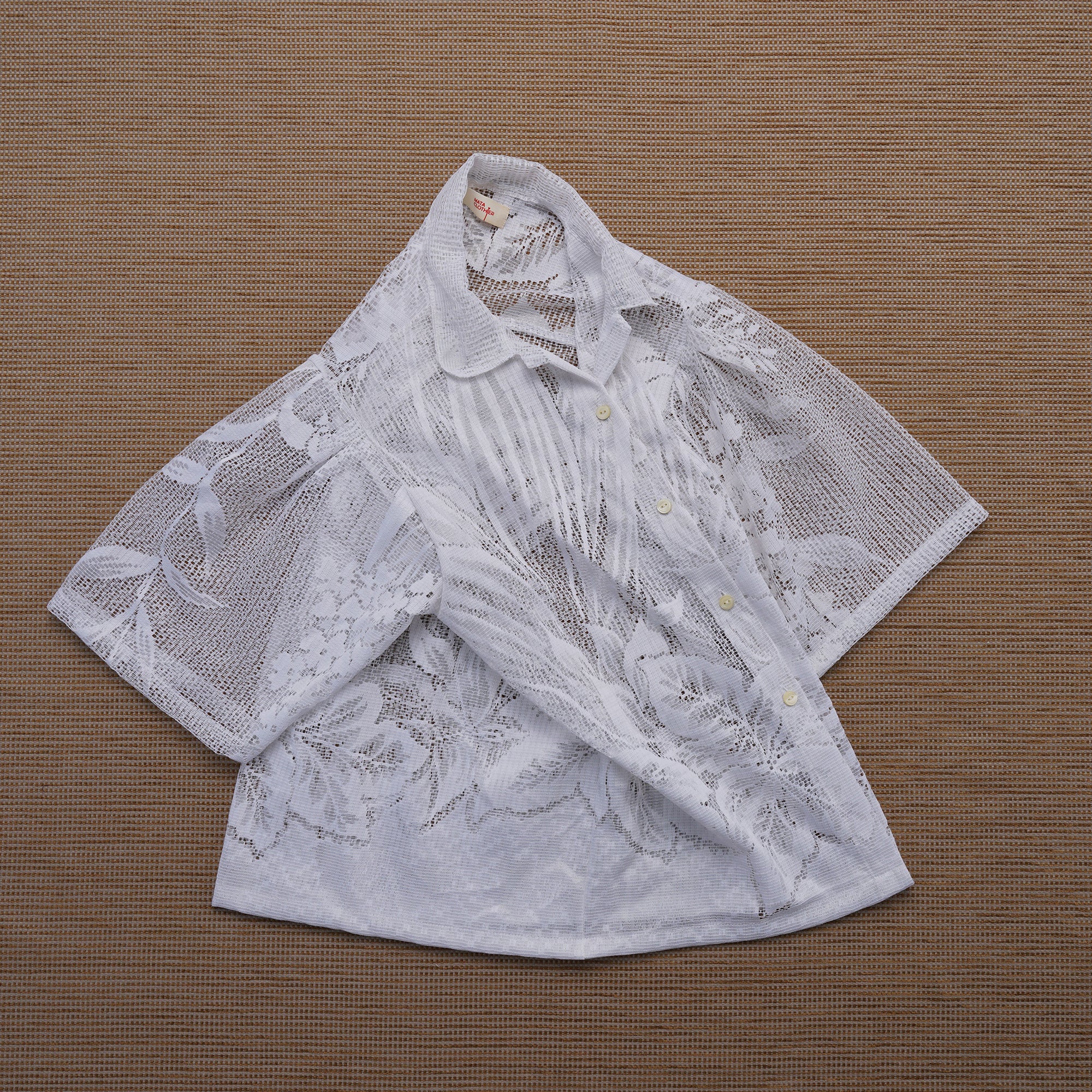Guaya Blouse Floral Lace White  - MATA CLOTHiER