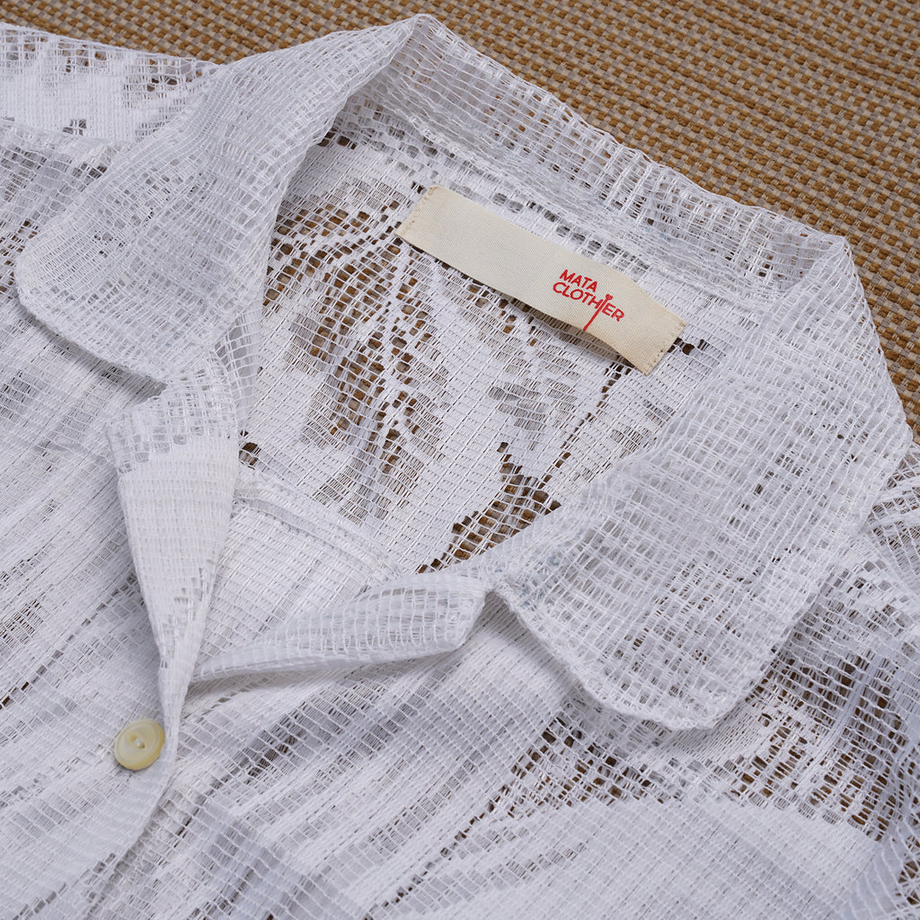 Guaya Blouse Floral Lace White  - MATA CLOTHiER