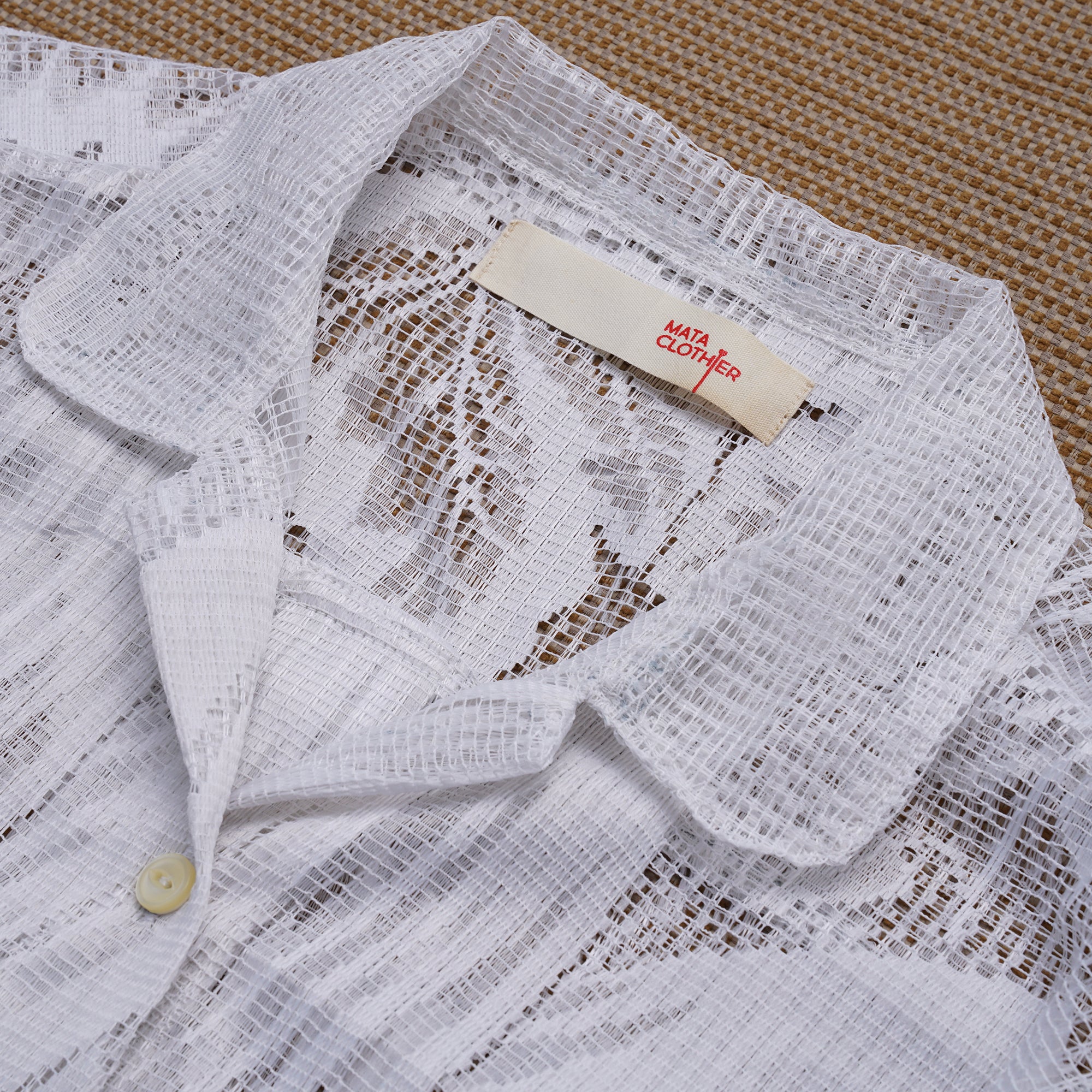 Guaya Blouse Floral Lace White  - MATA CLOTHiER