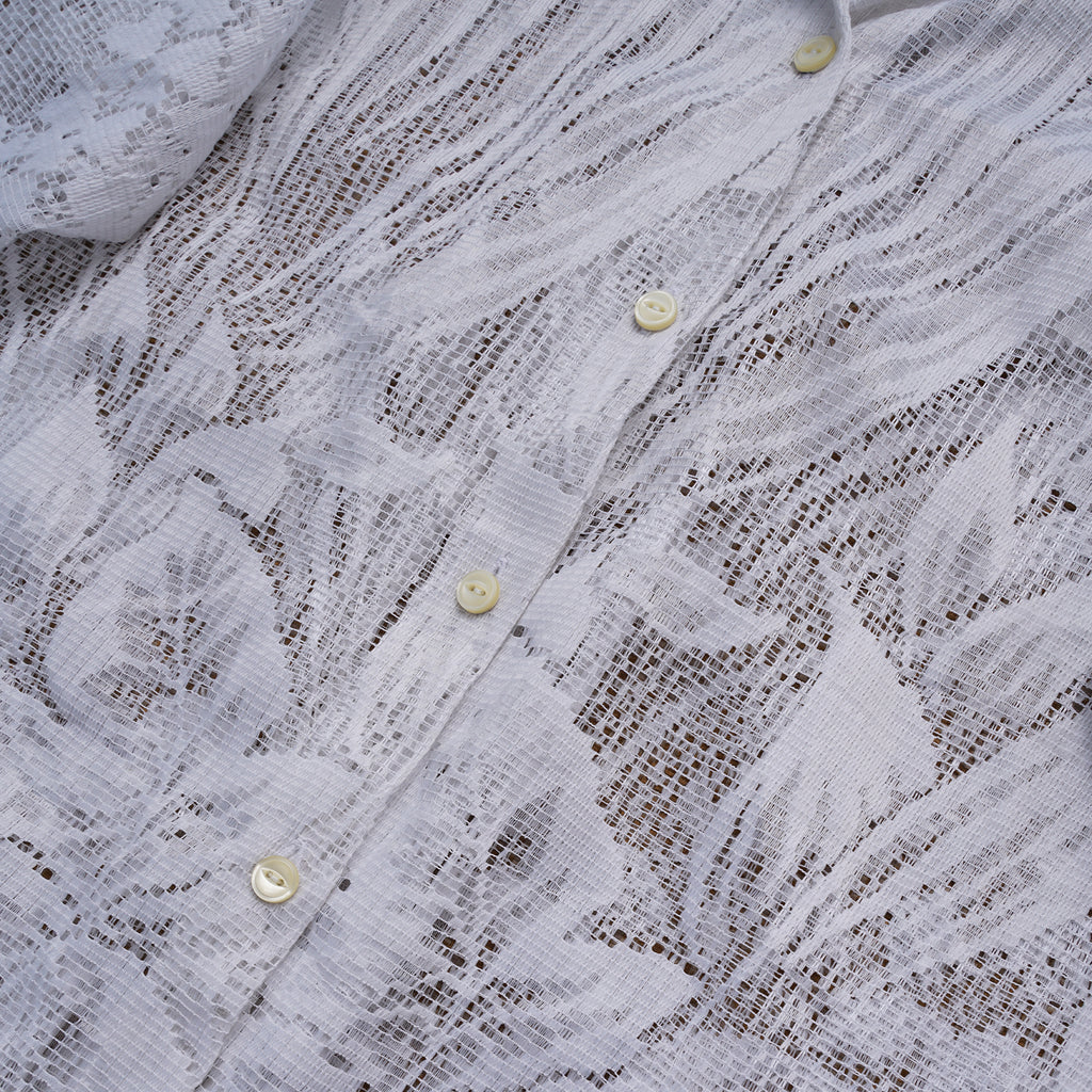 Guaya Blouse Floral Lace White  - MATA CLOTHiER