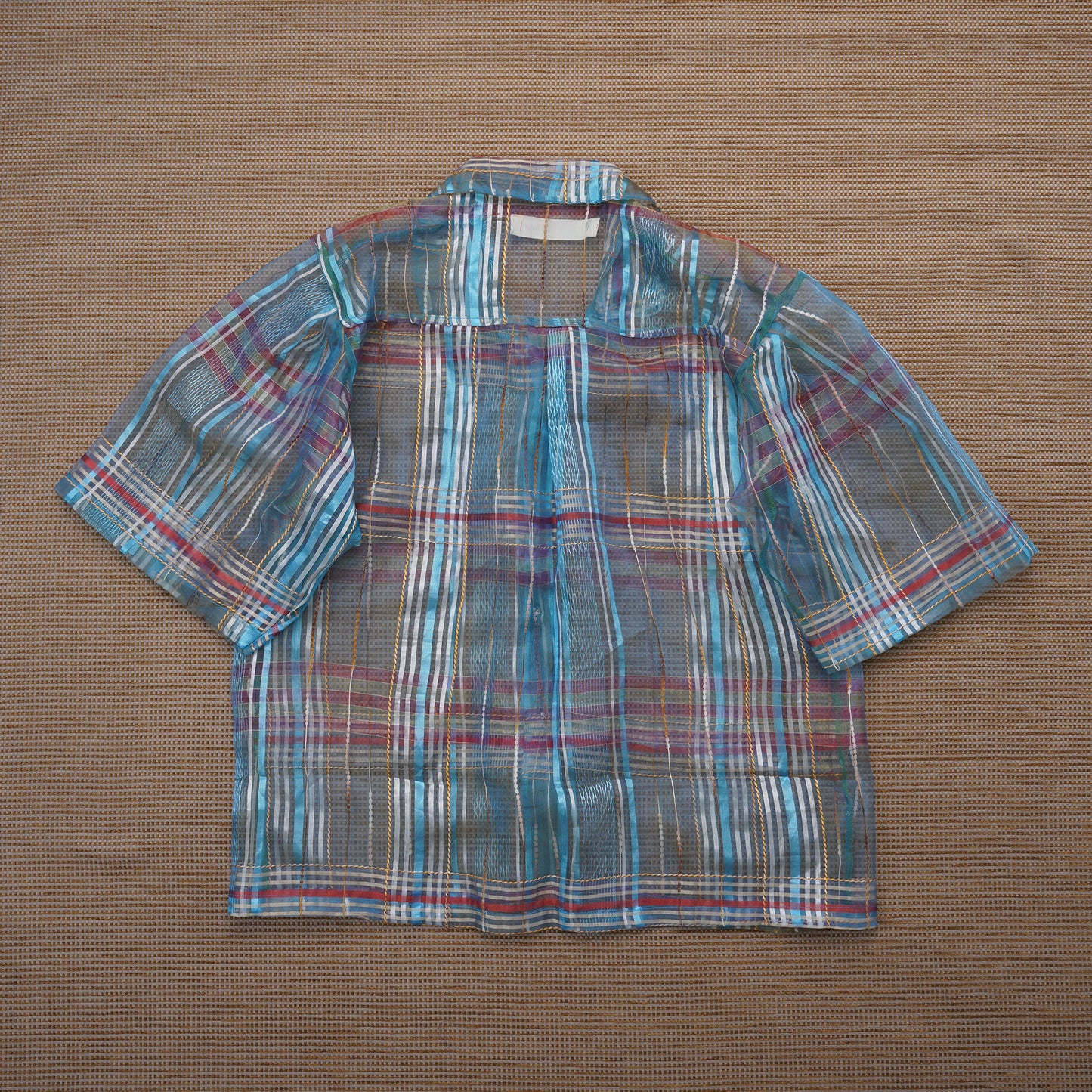 Guaya Blouse Tartan Gauze Blue  - MATA CLOTHiER