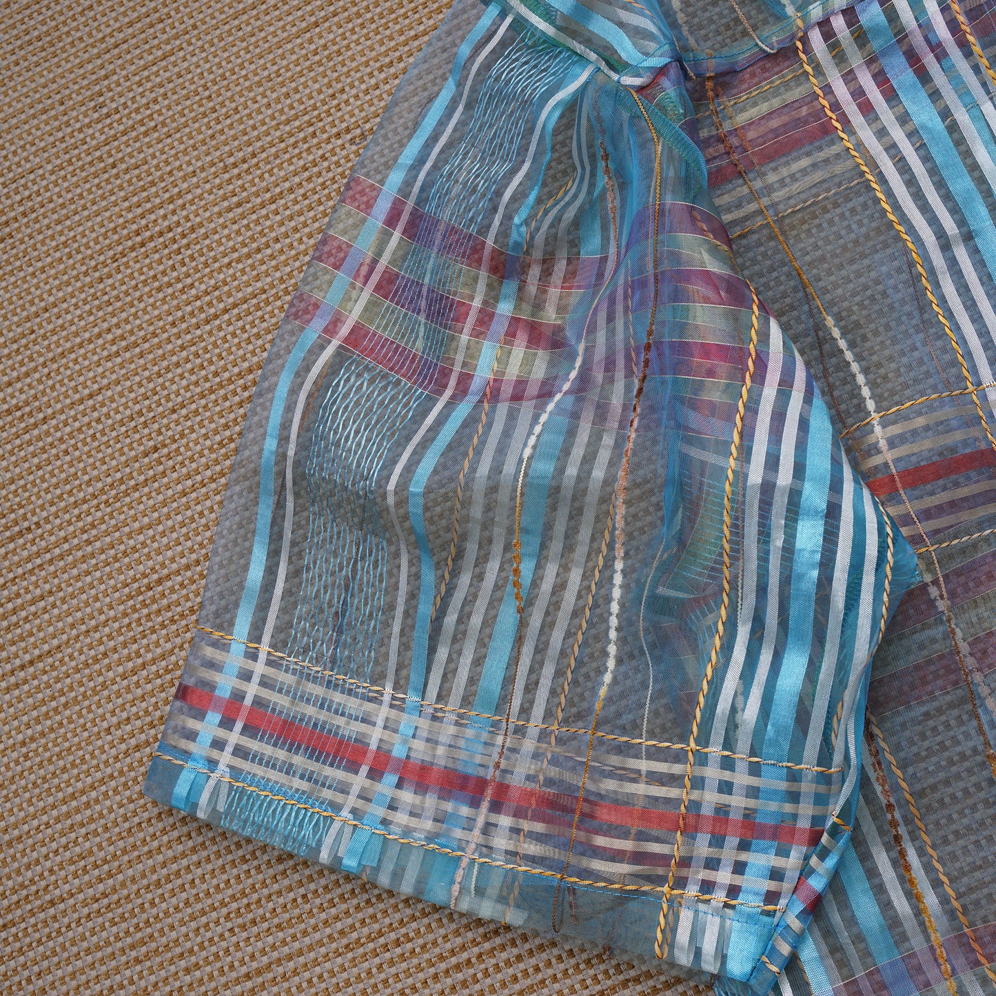 Guaya Blouse Tartan Gauze Blue  - MATA CLOTHiER