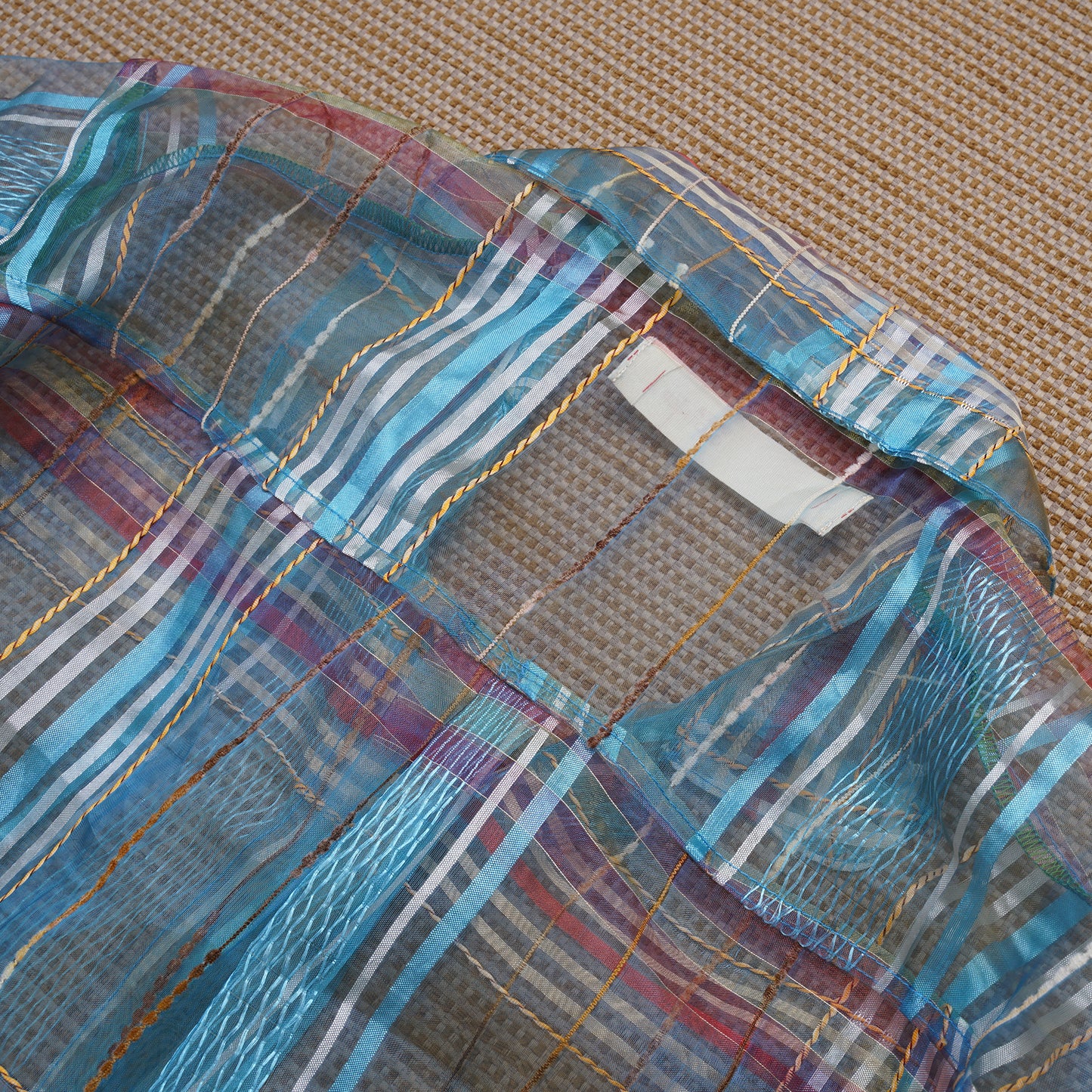Guaya Blouse Tartan Gauze Blue  - MATA CLOTHiER