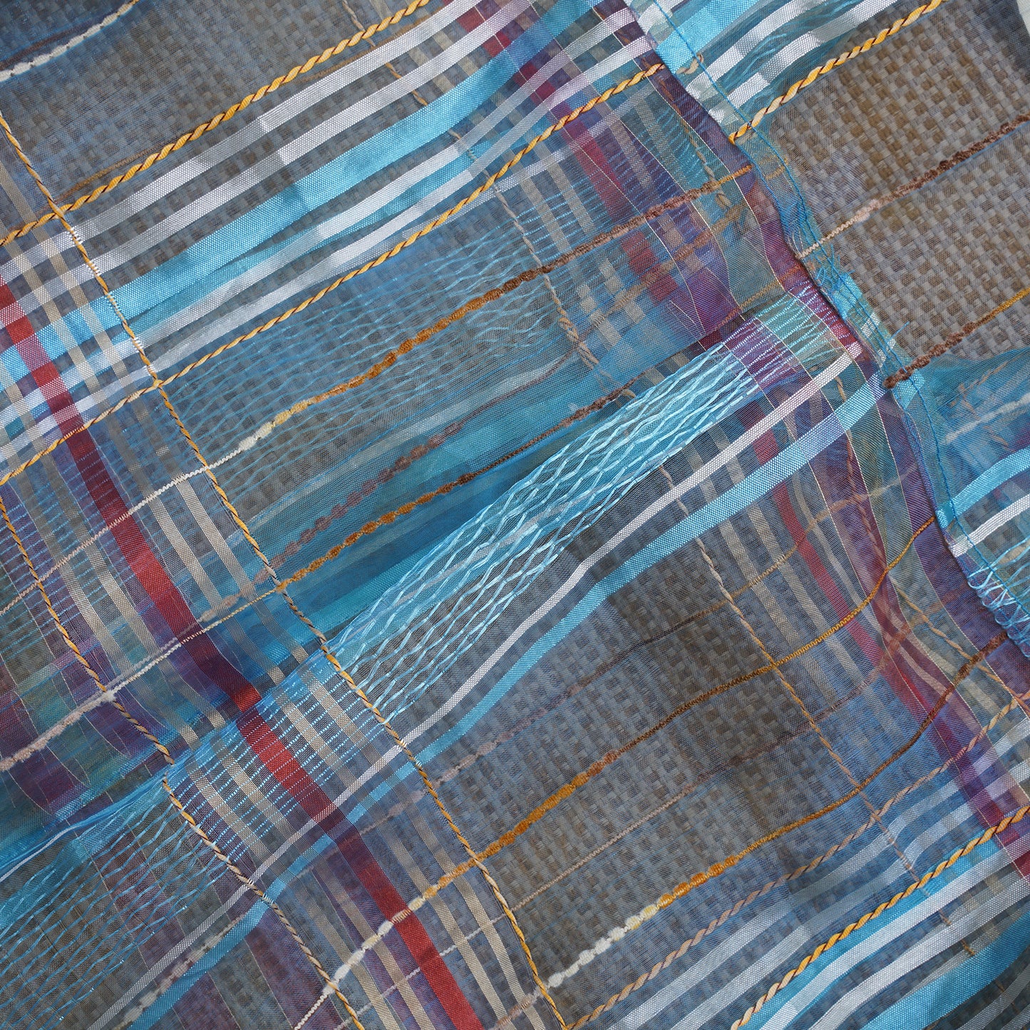 Guaya Blouse Tartan Gauze Blue  - MATA CLOTHiER